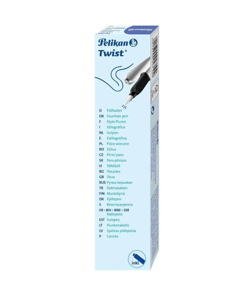 Pelikan Füllfederhalter Pelikan Twist Patronenfüller silber, (packung, 1-tlg., Füller), Standard-Tintenpatronen