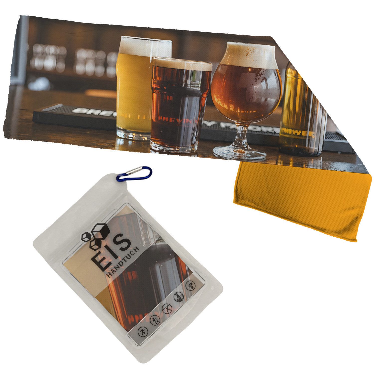 Sporthandtuch Beer Eishandtuch mit verschiedenen Biersorten