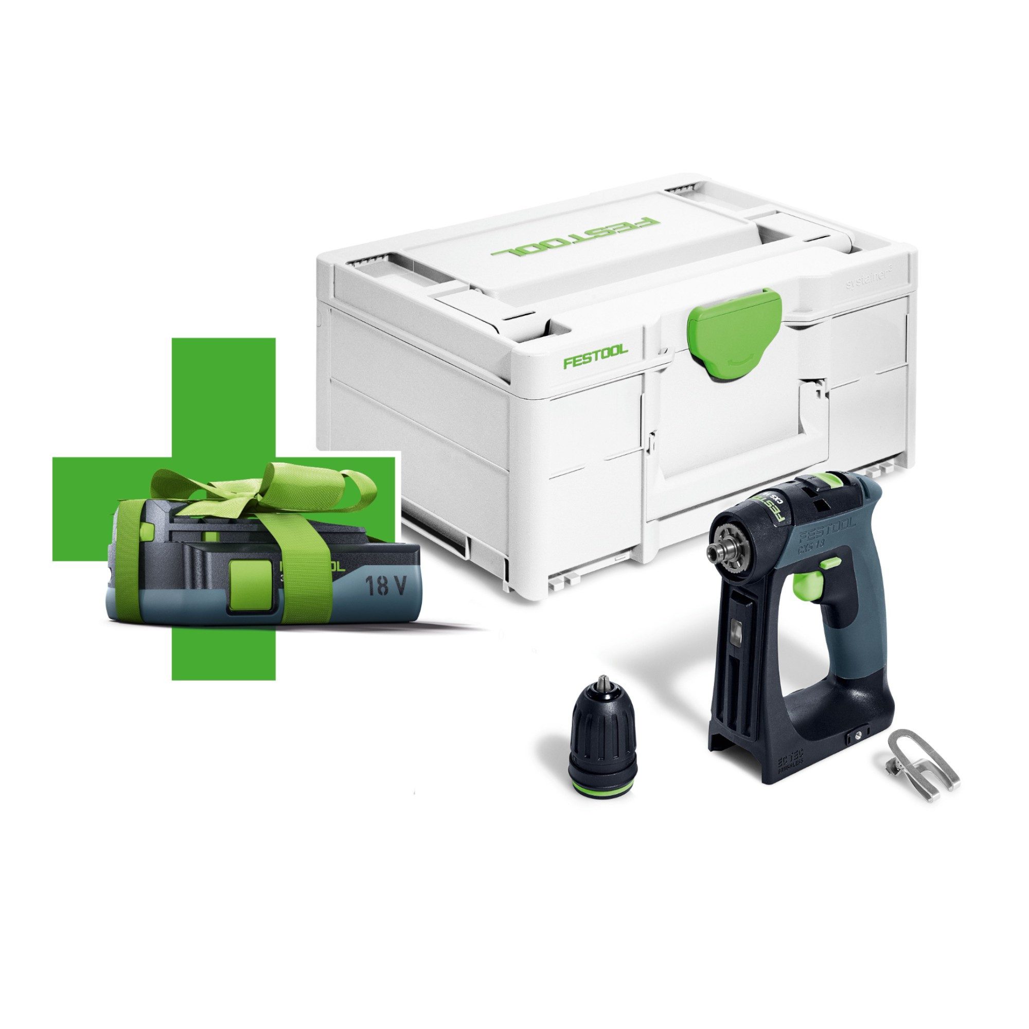 FESTOOL Akku-Schrauber CXS 18-Basic-3,0 Akku Bohrschrauber 18 V 40 Nm Brushless (578063)