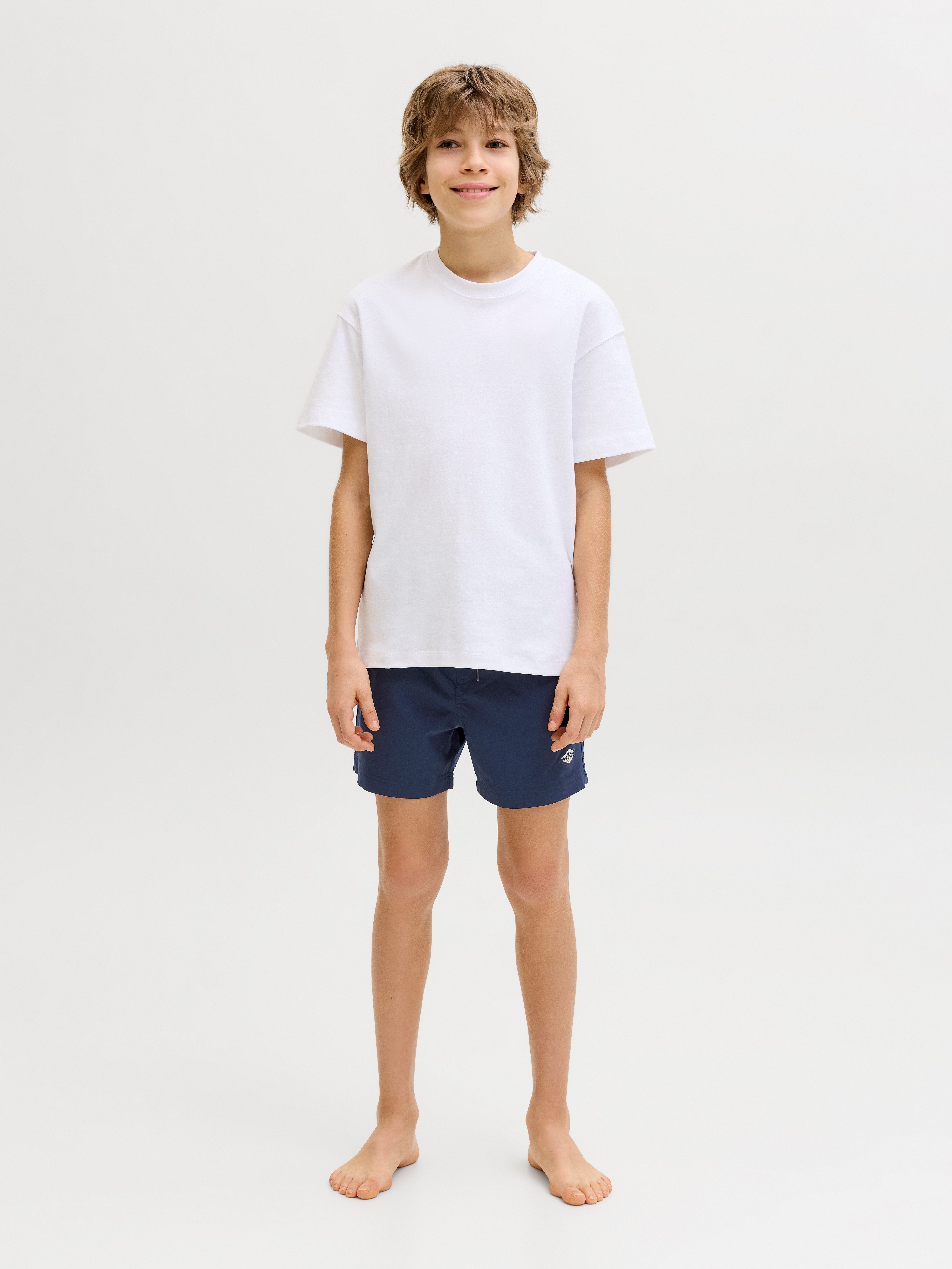 Jack & Jones Junior Badeshorts JPSTMAUI SURF DOUBLE WB SWIMSHORT SN JNR mit Logobund und Kordelzug – Bild 4 von 5