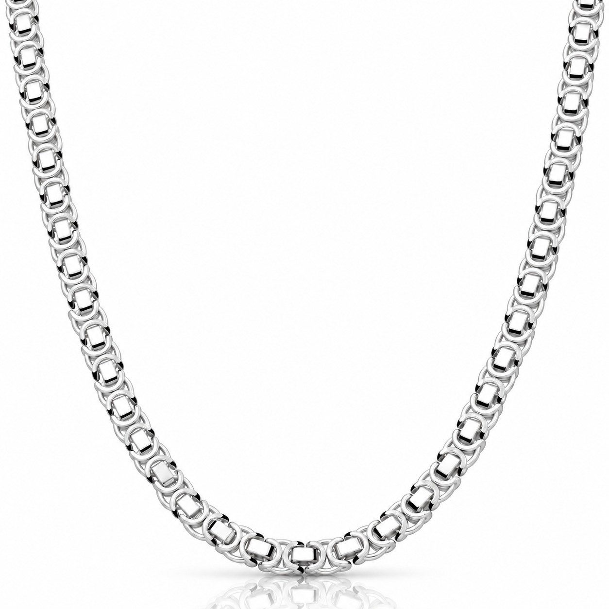 Tony Fein Königskette Etruskerkette 5 mm 925er Sterling Silber Massiv 45 cm, Made in Italy für Damen und Herren