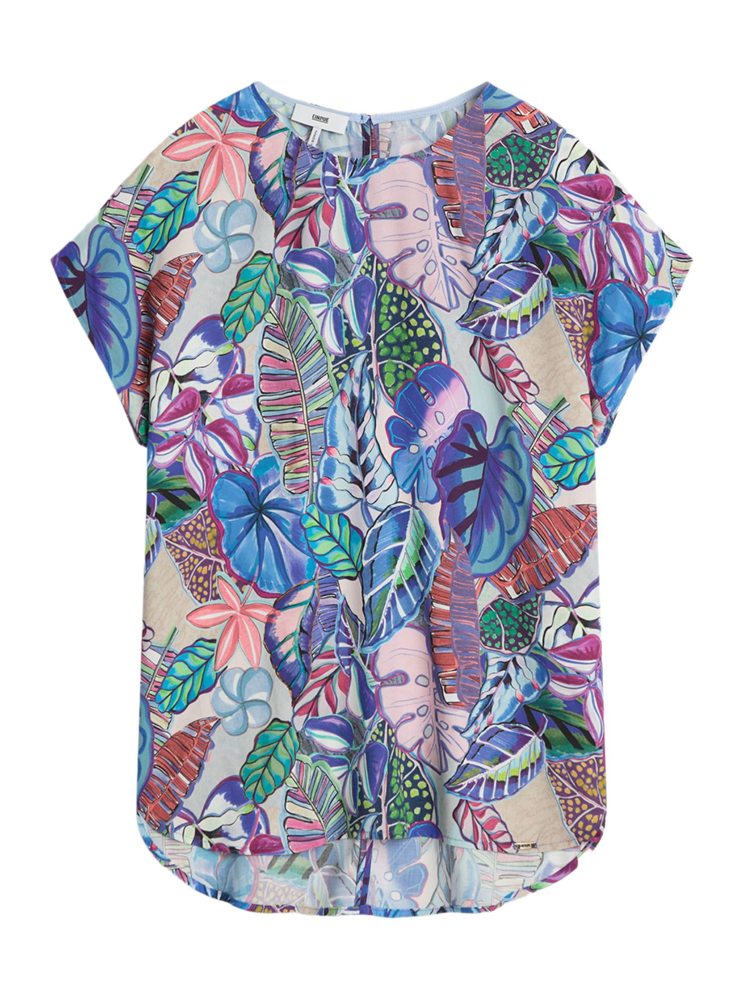 Cinque Hemdbluse bunt,Casual,Viskose,Allover-Print,Rundhals,Kurz,Regular Fit