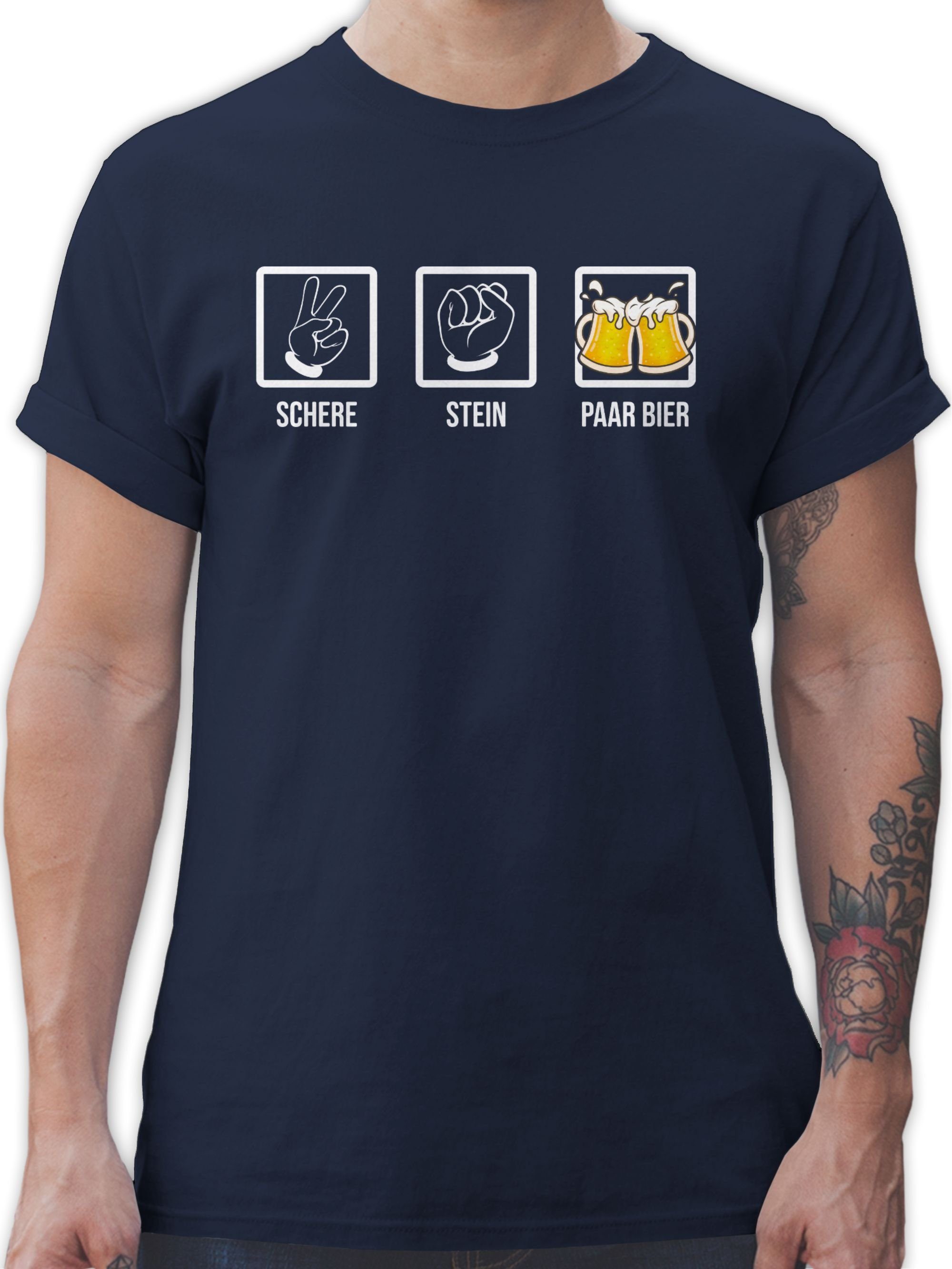Shirtracer T-Shirt Schere Stein Paar Bier günstig online kaufen