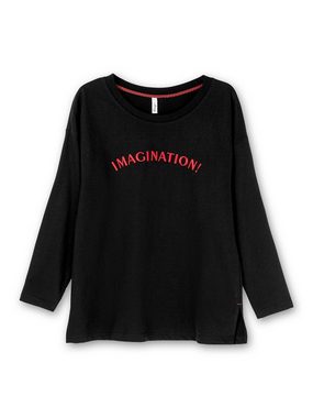 Sheego Sweatshirt Große Größen mit Wording-Stickerei, leichte Qualität