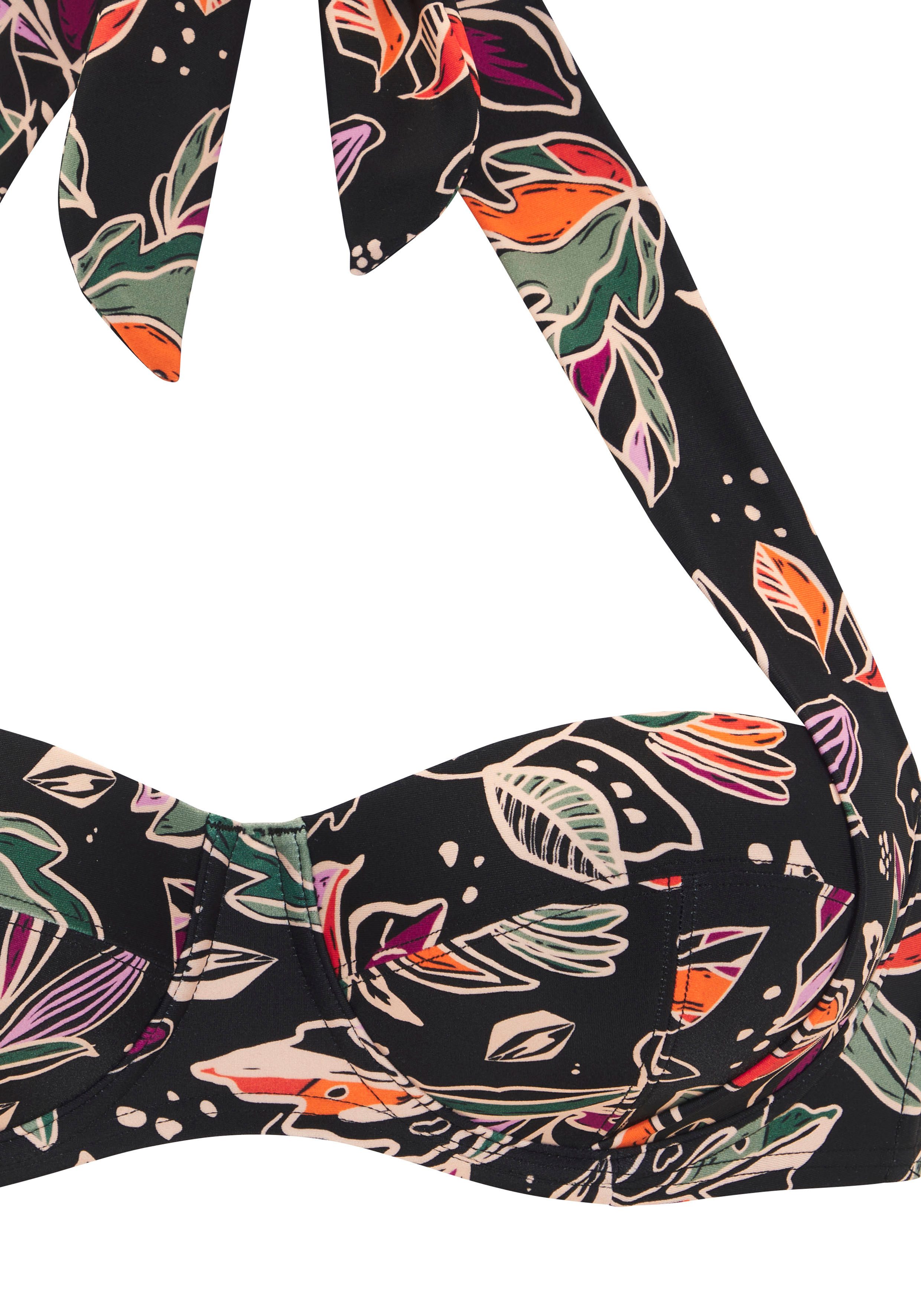 Buffalo Bügel-Bandeau-Bikini-Top Whoopi, mit modernem Blätterdruck