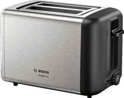 BOSCH Toaster TAT3P420DE DesignLine Edelstahl, 2 kurze Schlitze, 820 W