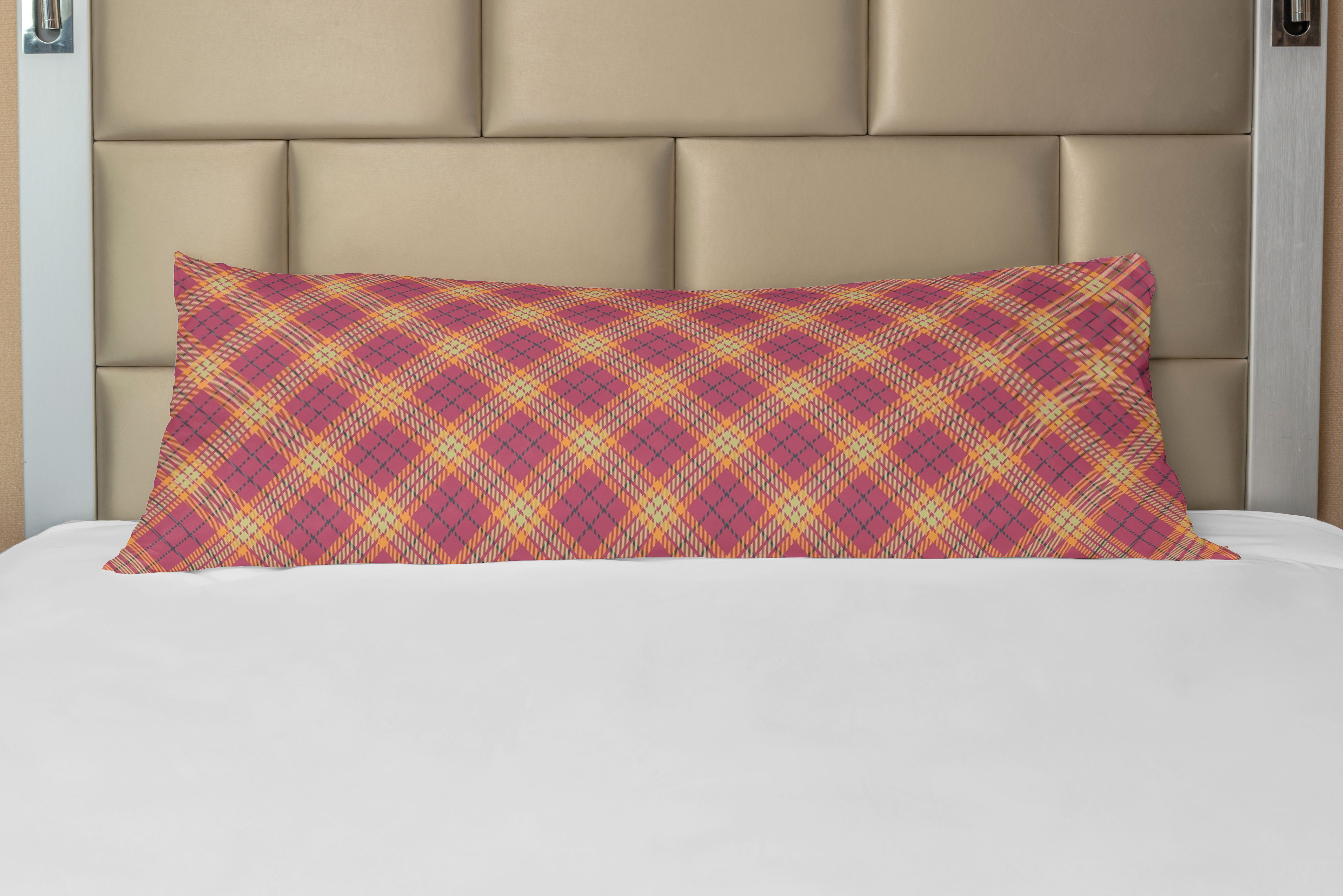 Seitenschläferkissenbezug Deko-Akzent Langer Abakuhaus, Geometrisch Tartan-Motiv Kissenbezug, Checkered