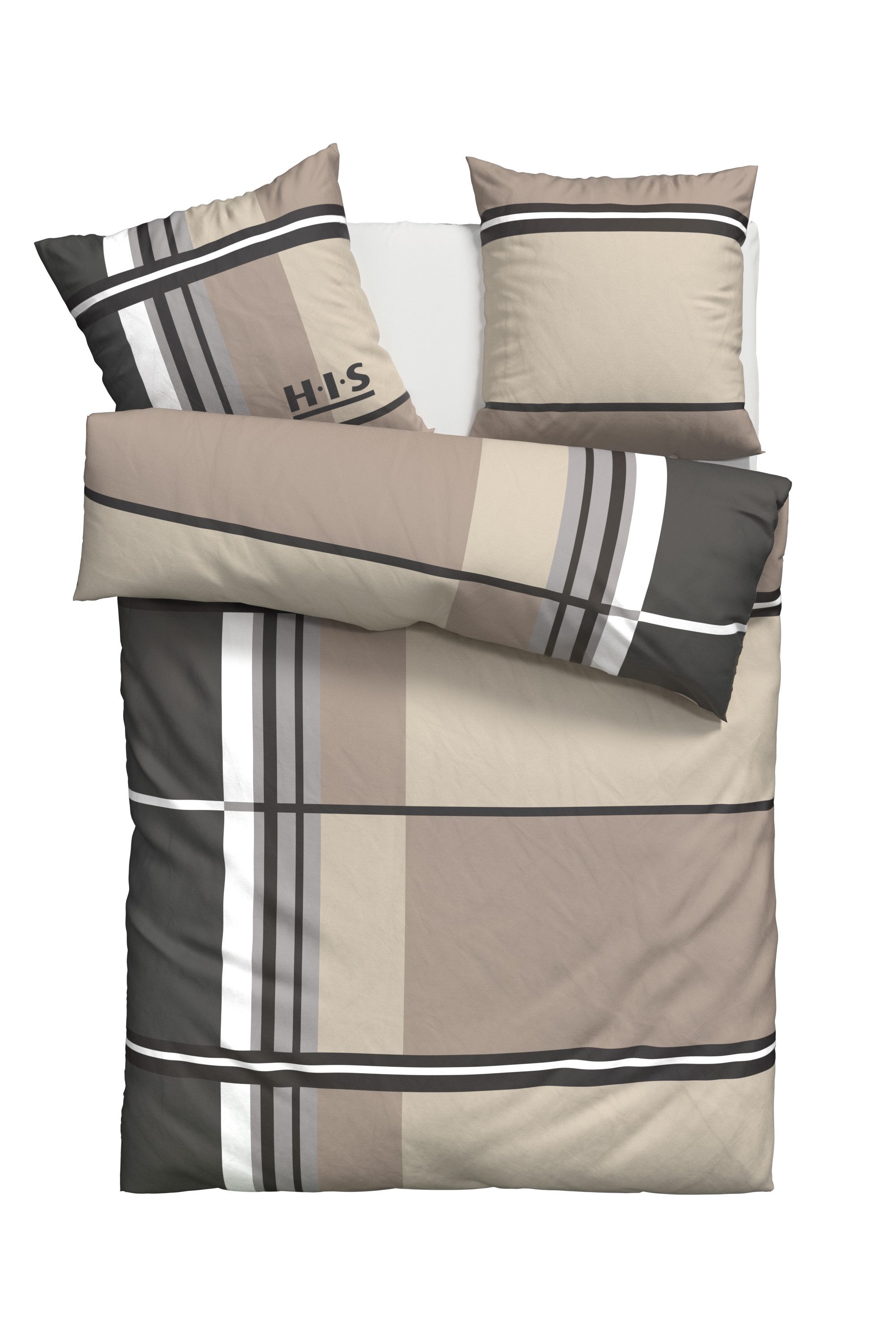 H.I.S Bettwäsche Cassia, Linon, 2 teilig, in sportlichem Karo Design,Bettwä günstig online kaufen