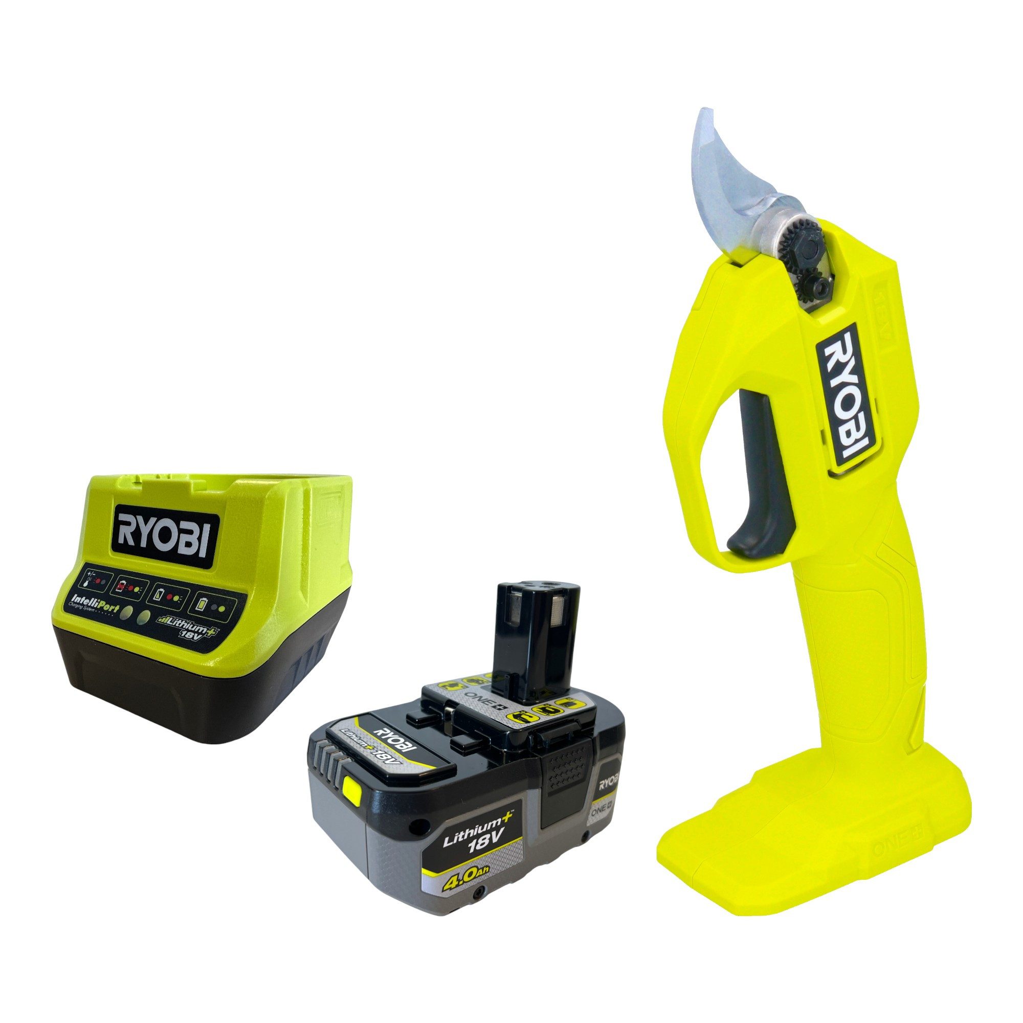 Ryobi Astschere RY18SCA Akku Gartenschere 18 V 25 mm + 1x Akku 4,0 Ah + Ladegerät