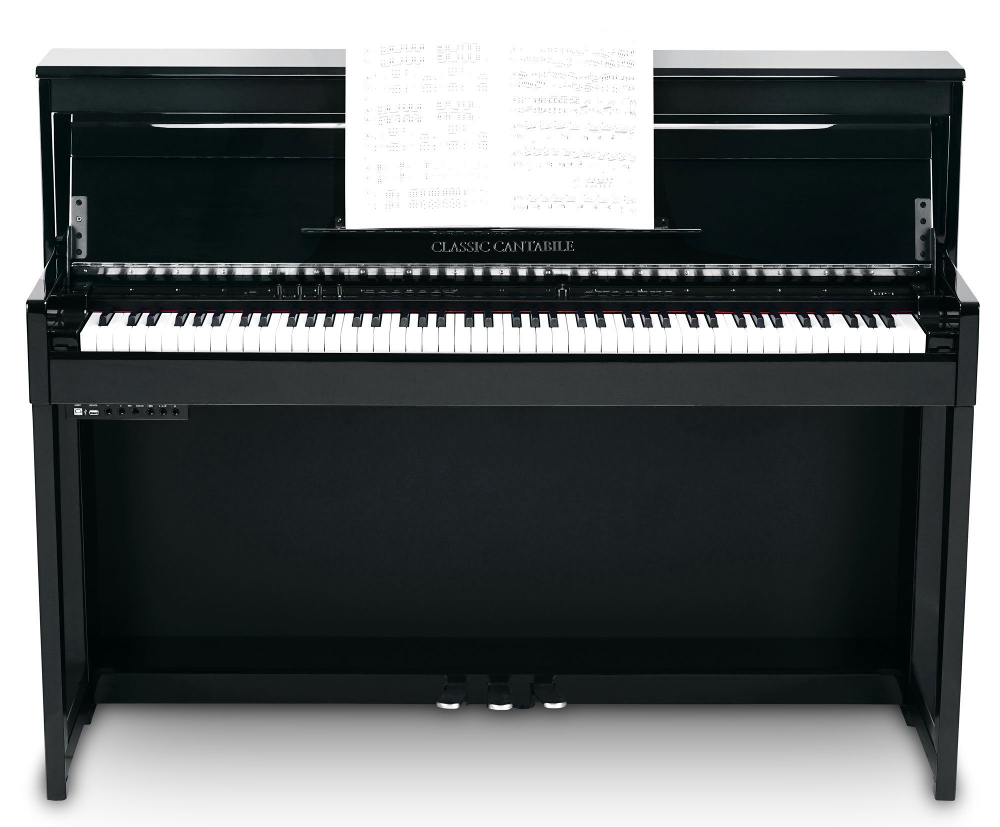 Classic Cantabile Digitalpiano UP-1 SH E-Piano - 88 gewichtete Tasten mit Graded Hammer-Tastatur (Digitalpiano), Klavier mit Twinova-Piano Funktion - 22 Effekte, 40 Sounds
