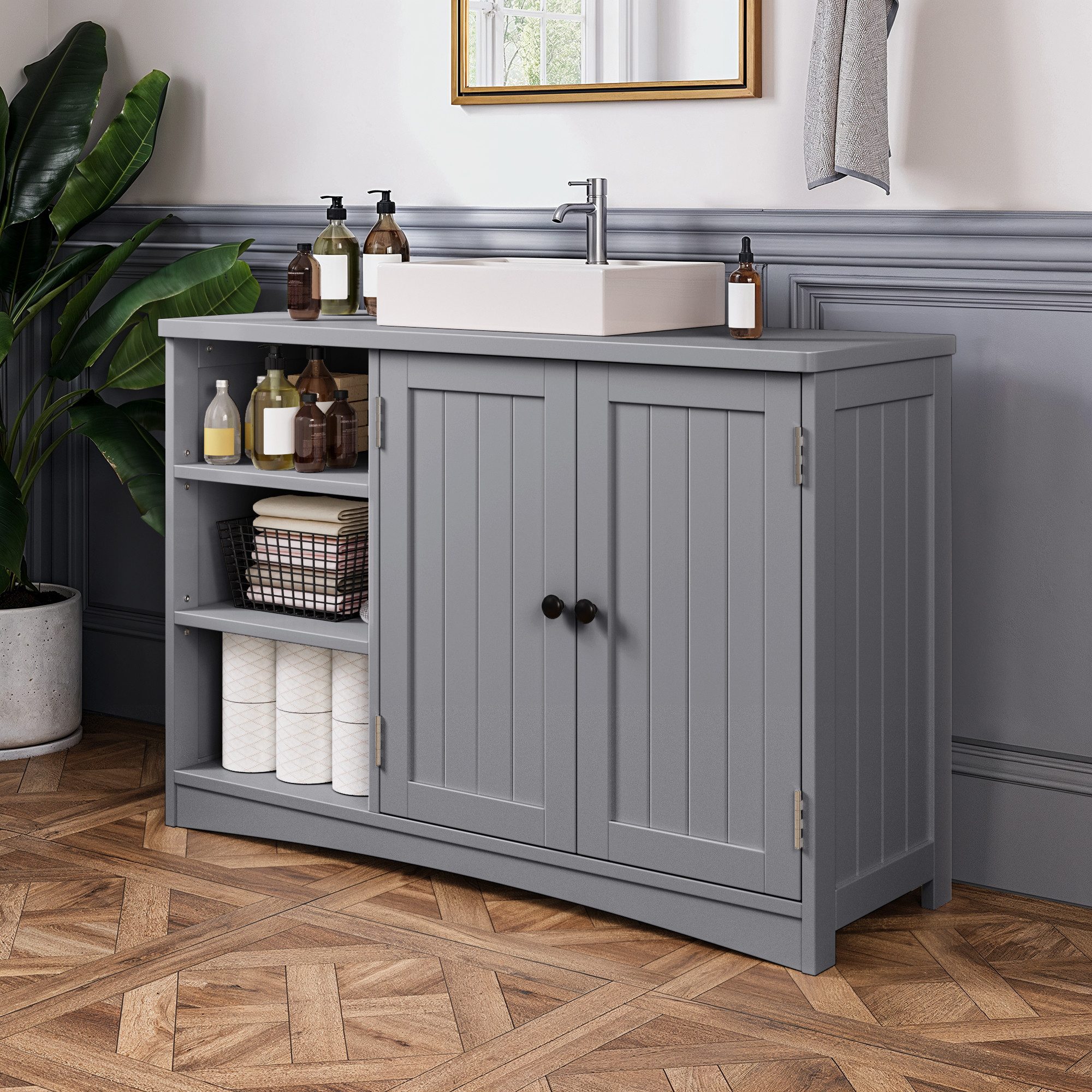 Bealife Waschbeckenunterschrank Badezimmerschrank 90 x 30 günstig online kaufen