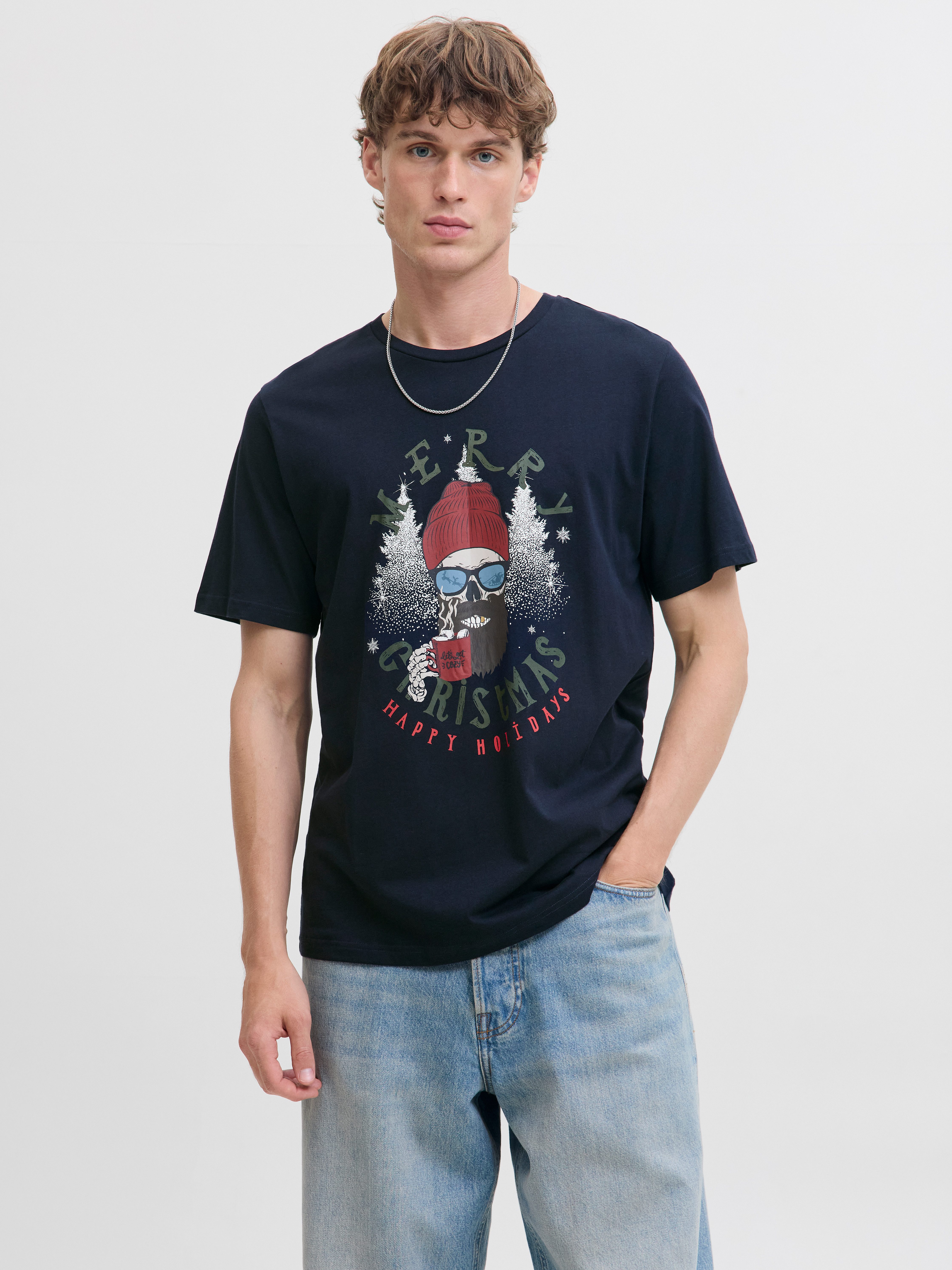 Jack & Jones Kurzarmshirt JJNOEL XMAS TEE SS CREW NECK günstig online kaufen