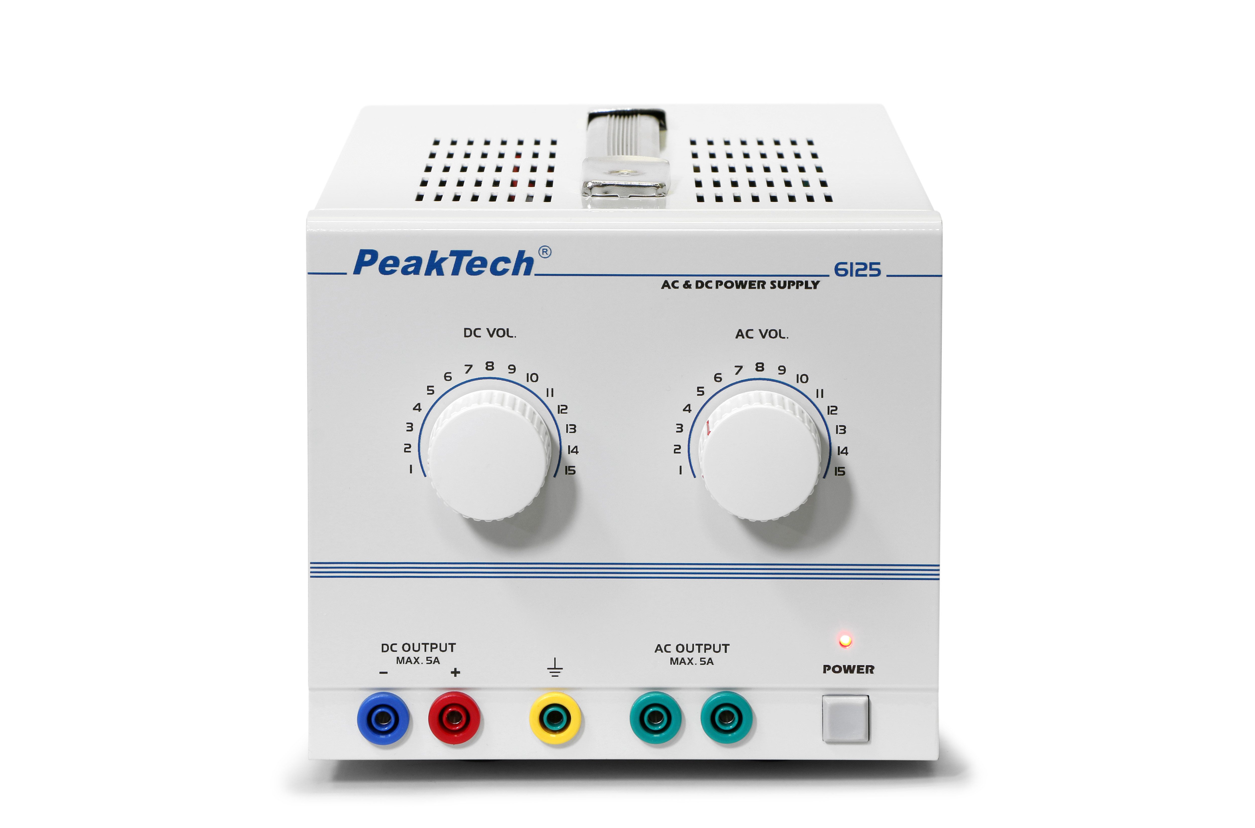 PeakTech DC/AC Labornetzteil 1–15 V/5 A, linear, Labornetzgerät Labor-Netzteil