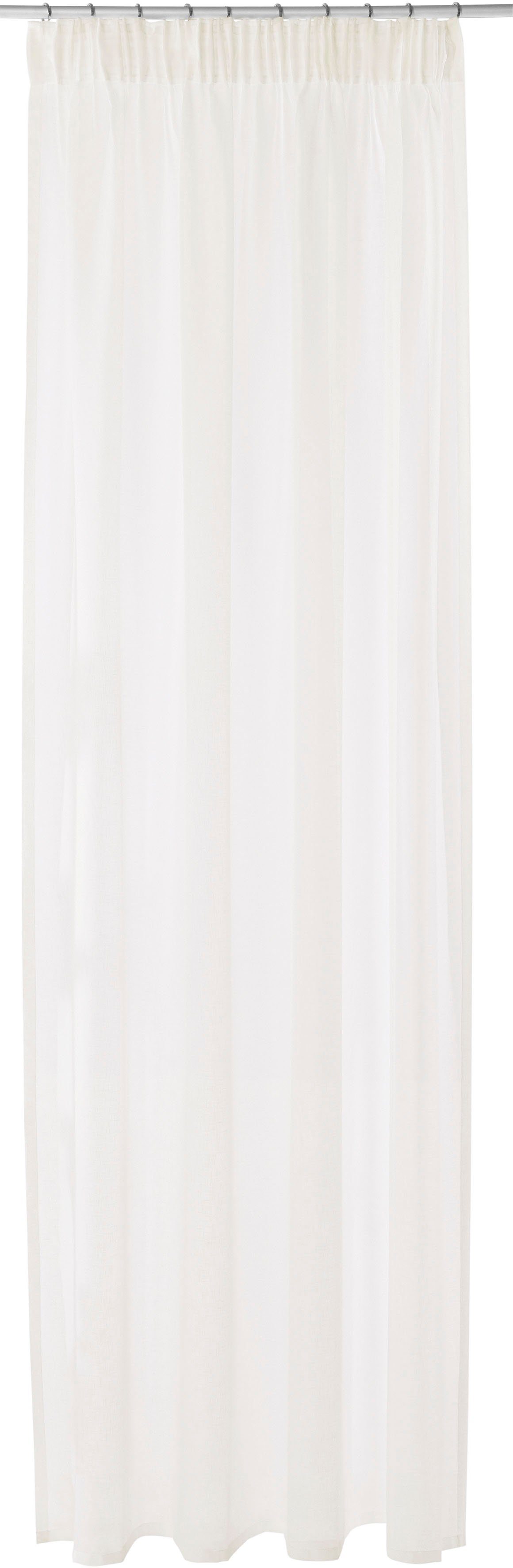 Gardine REGINA, my home, Multifunktionsband (2 St), transparent, Polyester, Transparent, Leinenoptik, 2-er Set creme