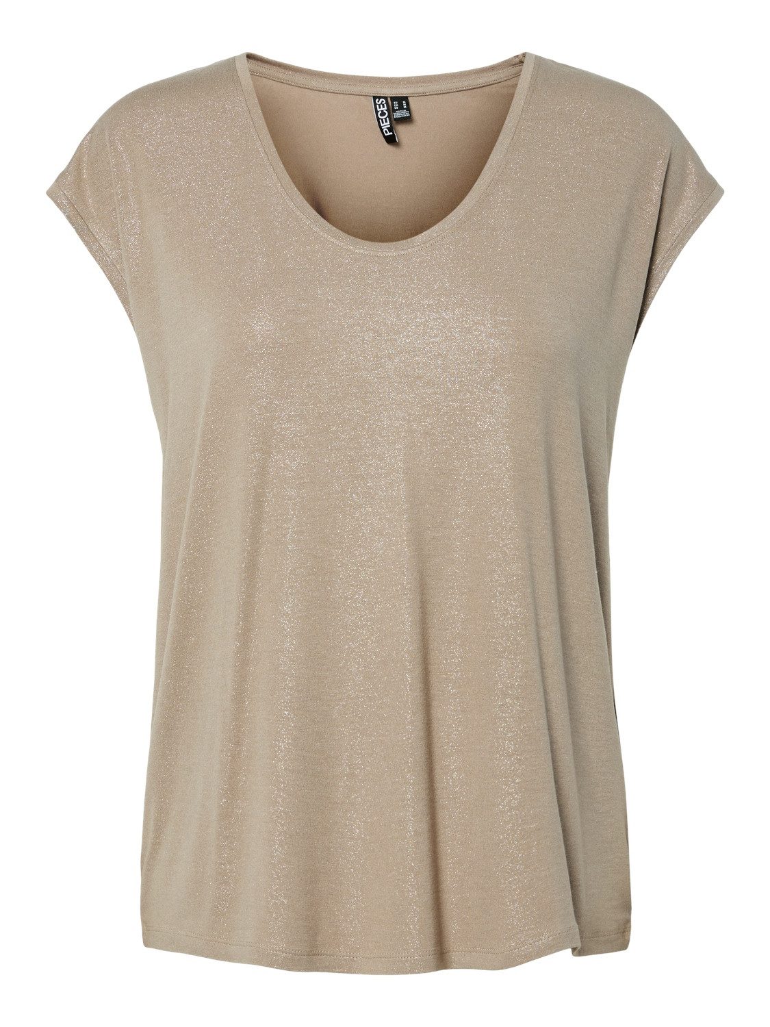 pieces Kurzarmshirt PCALICE SS GLITTER TEE JRS NOOS BC Viskosemischung, loose fit