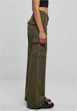 URBAN CLASSICS Stoffhose Damen Ladies High Waist Wide Leg Twill Cargo Pants (1-tlg)