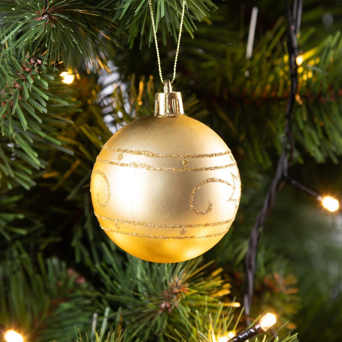 glitzernd 24 Casaria (24 tlg glänzend St), matt ∅ Weihnachtsbaumkugel Gold Christbaumkugeln 6cm