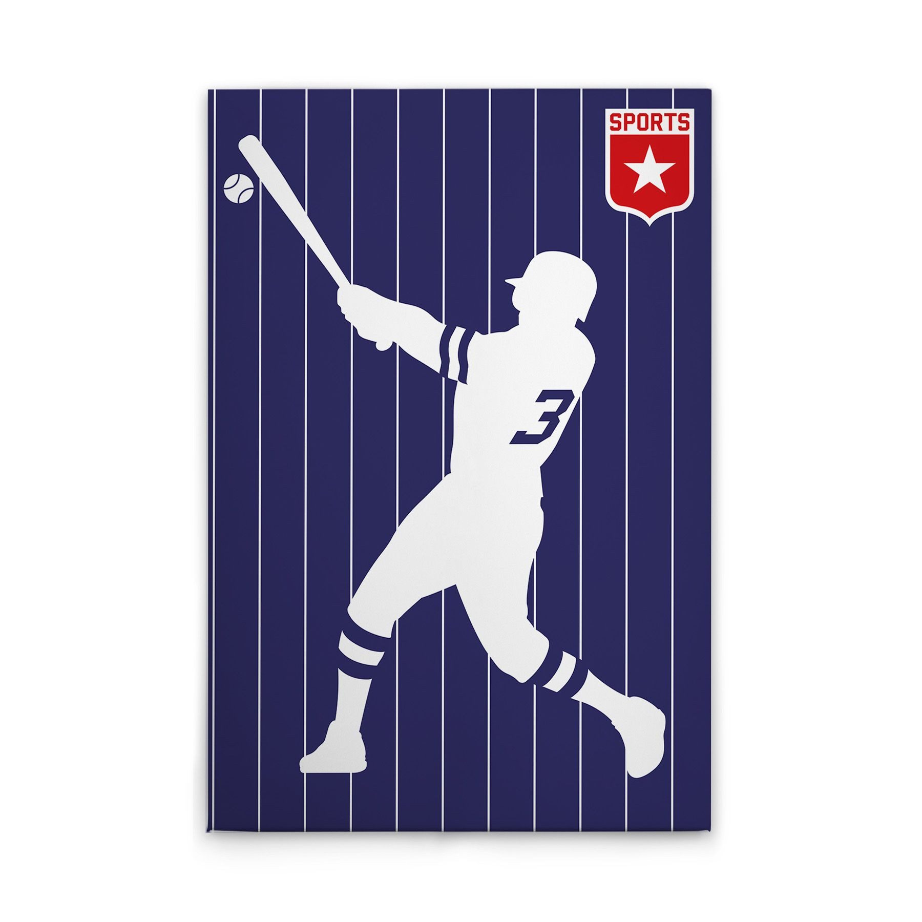 Tadessi Leinwandbild Leinwandbild Retro Baseballspieler M1-No.50859, Keilrahmen in Blau, Sport