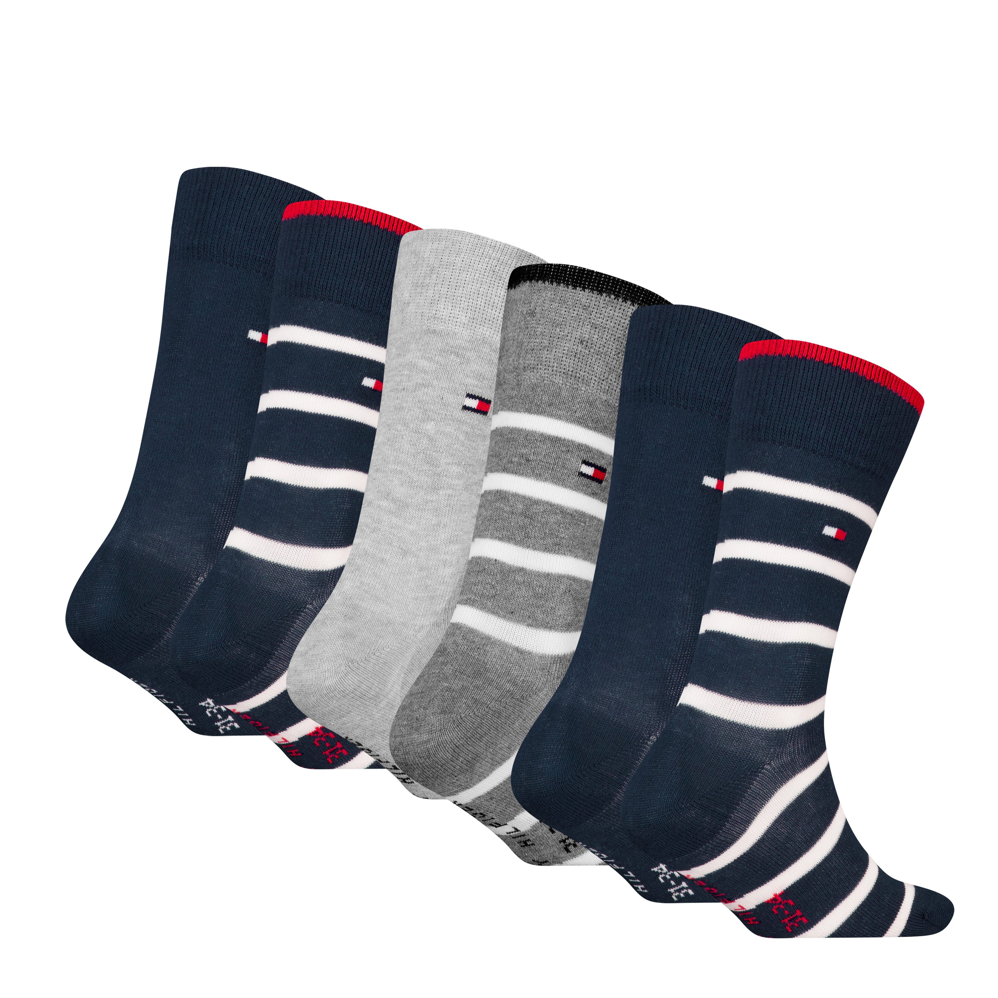 Tommy Hilfiger Socken TH KIDS SOCK 6P BRETON STRIPE ECOM (6 Paar) gestreift und uni