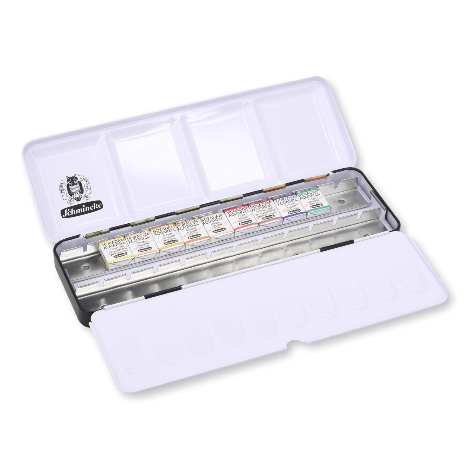 Schmincke Aquarellfarbe Farbkasten HORADAM® AQUARELL, 8 limitierte Sonderfarben 1/2 Näpfchen