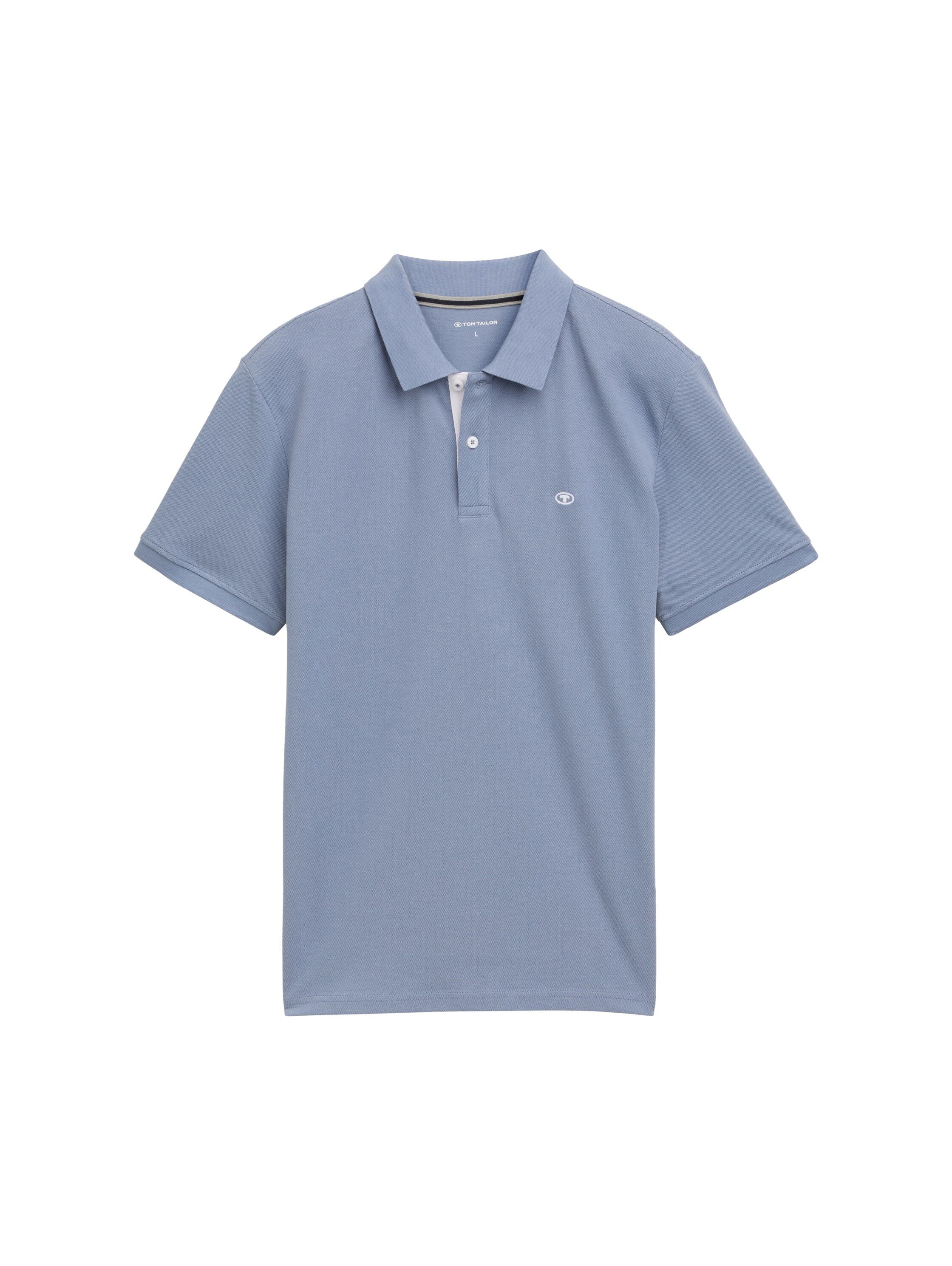 TOM TAILOR Poloshirt mit farblich hervorgehobener Knopfleiste