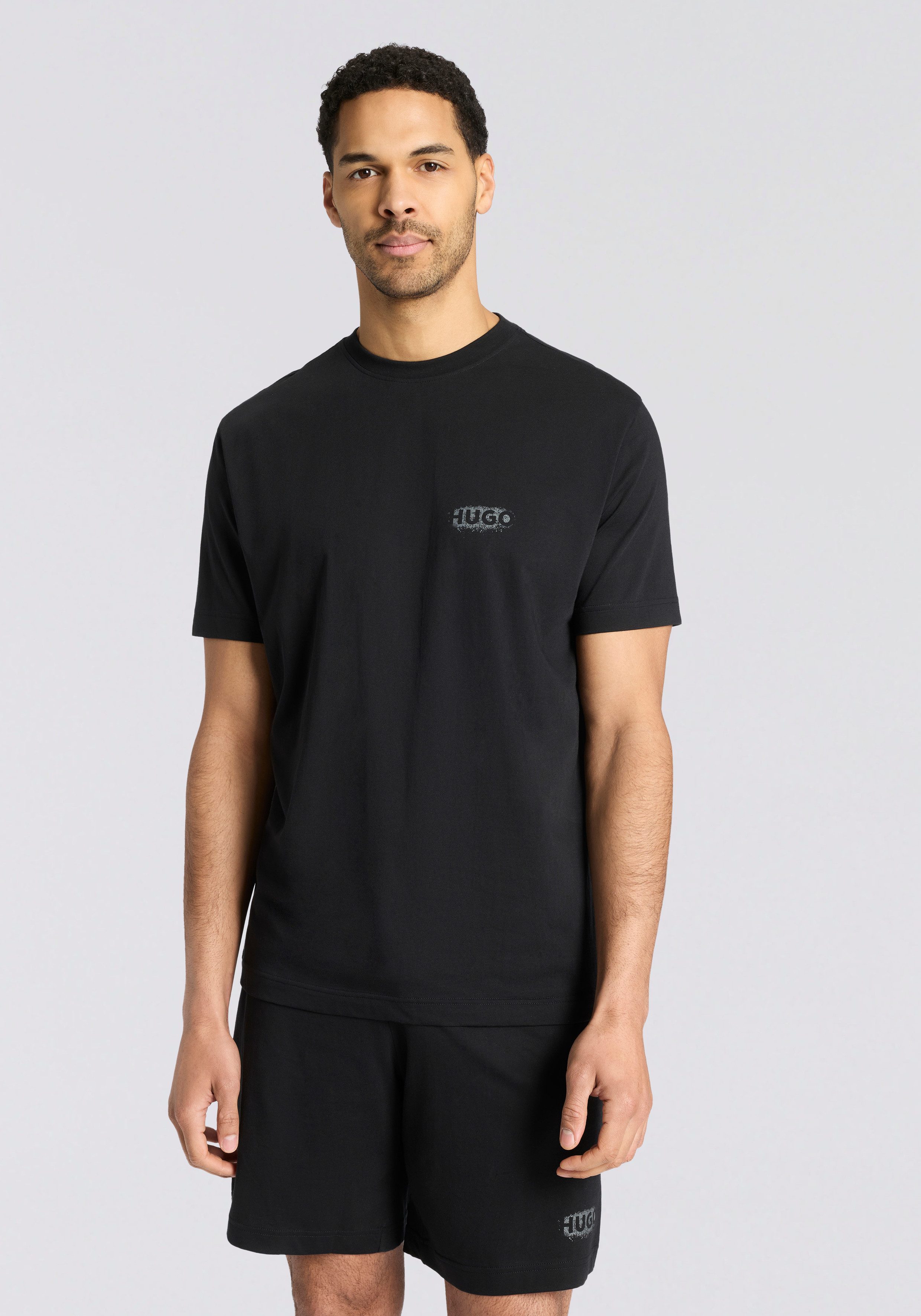 HUGO Kurzarmshirt SPRAY Pyjama-Oberteil, relaxed fit