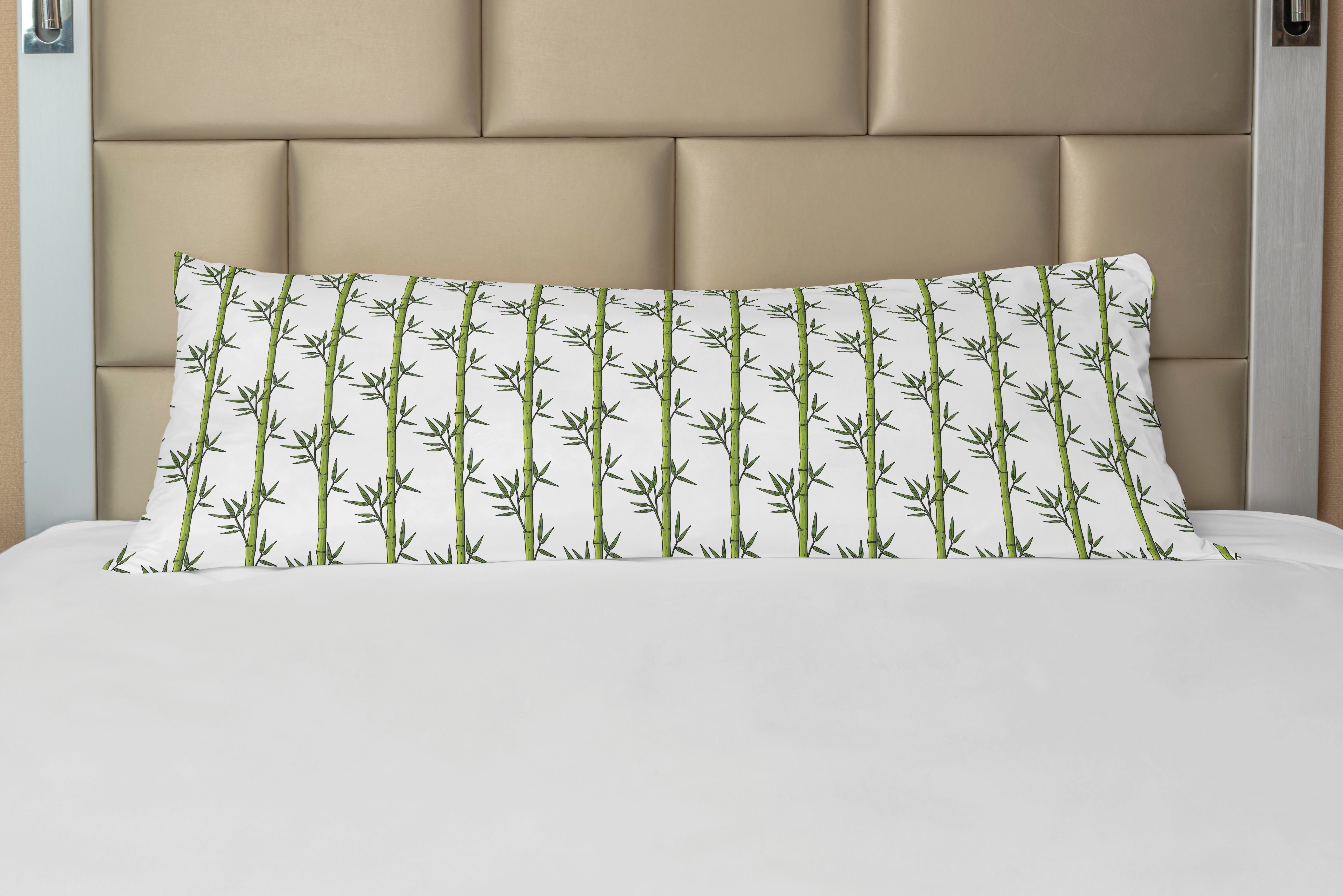 Kissenbezug, Oriental Grün Seitenschläferkissenbezug Deko-Akzent Pattern Abakuhaus, Bambusstämme Langer