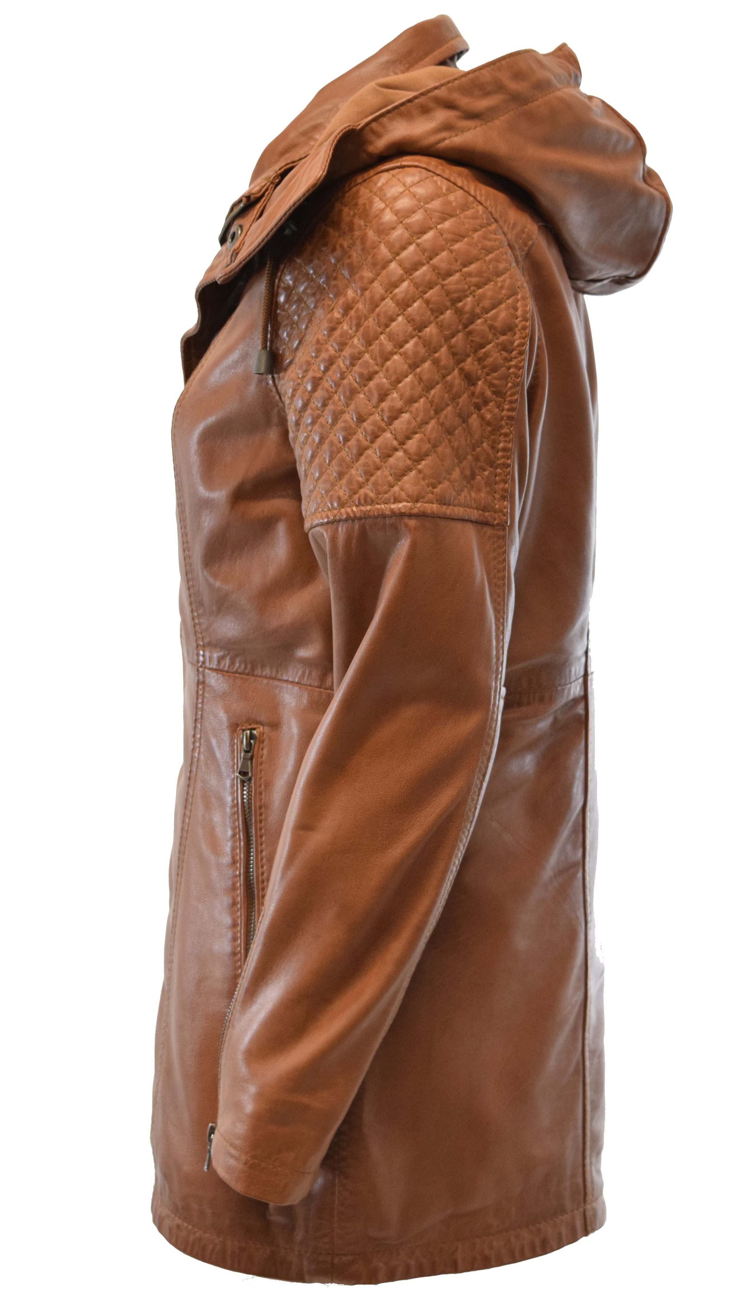 Zimmert Leather Lederjacke Marta washed, Mocca, Braun, Cognac, abnehmbare K günstig online kaufen