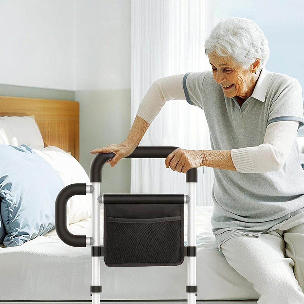 AKKEE Bett - Aufstehhilfe Bett Haltegriffe Senioren Verstellbare Aufstehhilfe Höhenverstellbare, 65 cm groß