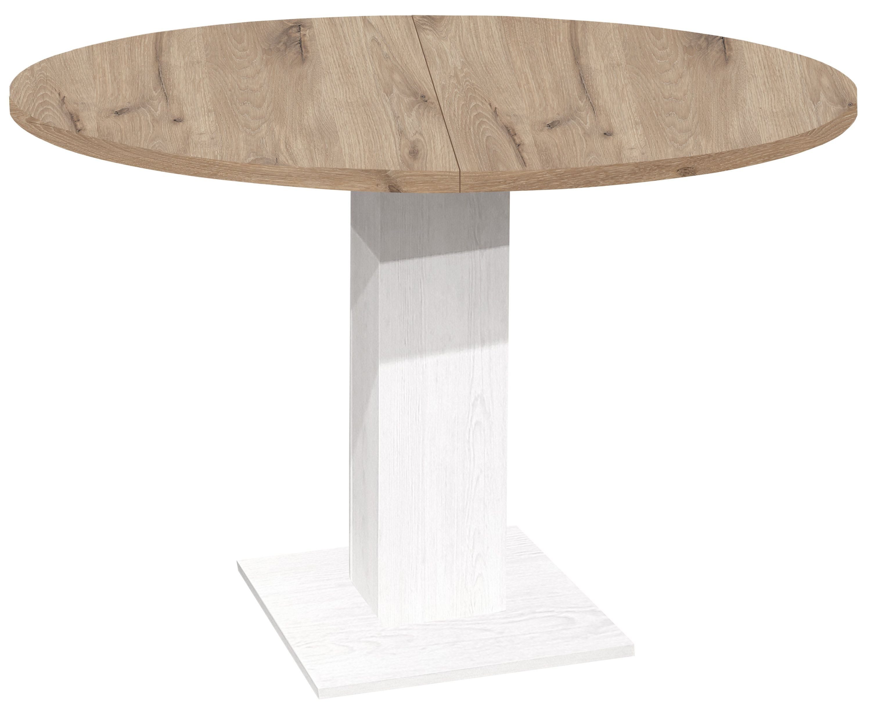 FURNARO Couchtisch, rund in pino aurelio / viking oak B/H/T: 110-150x76x110 cm