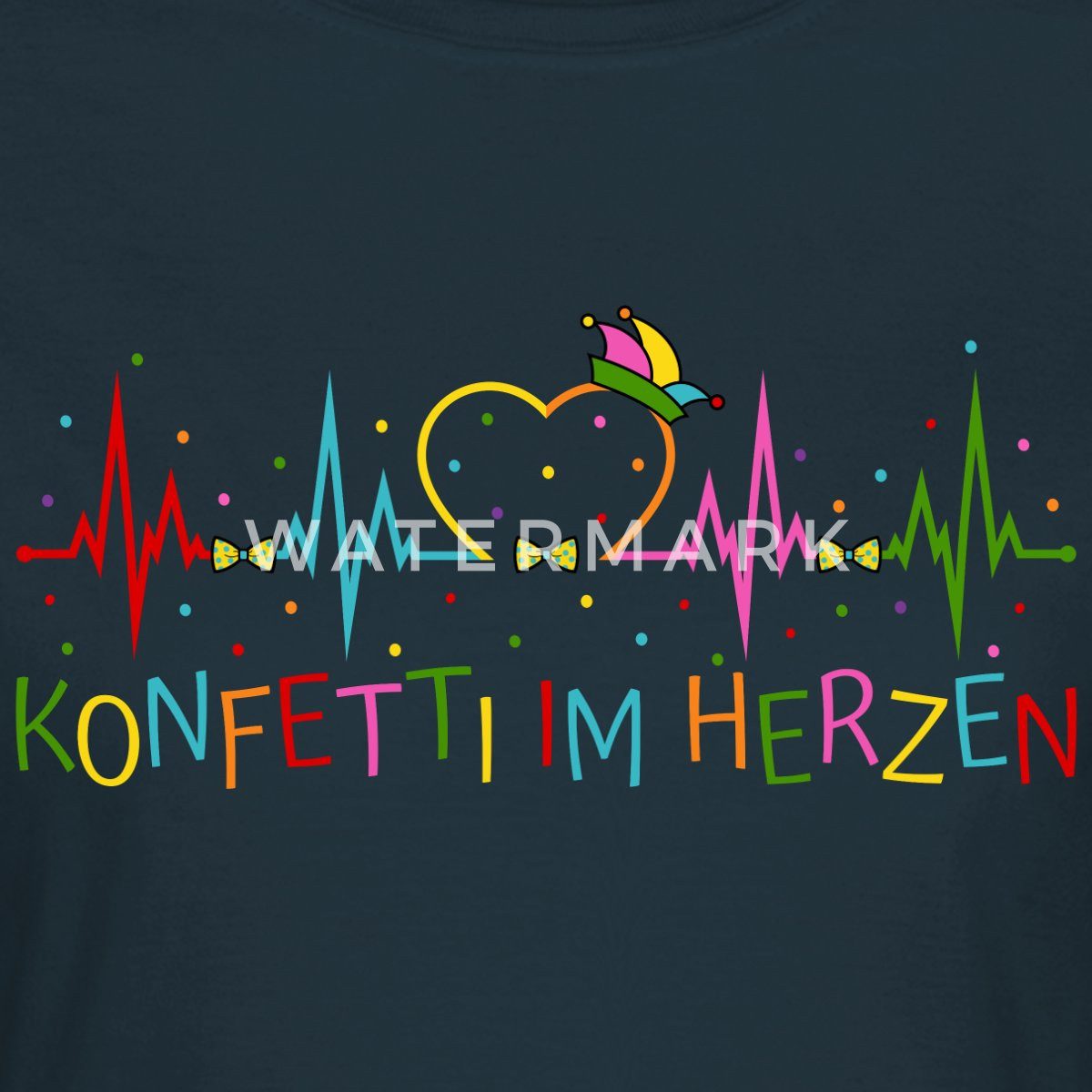 Spreadshirt T-Shirt Herzschlag Konfetti Im Herzen EKG Karneval Frauen T-Shi günstig online kaufen