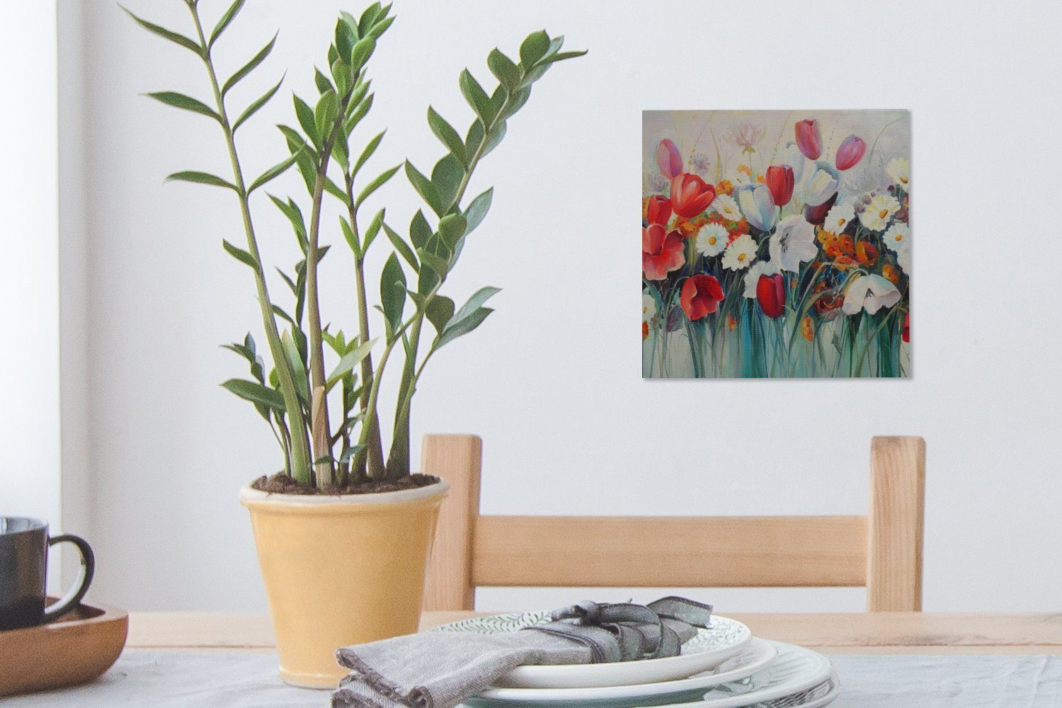 OneMillionCanvasses® Gemälde Malerei - Ölgemälde St), (1 - Blumen, Wohnzimmer Schlafzimmer für Leinwand Bilder