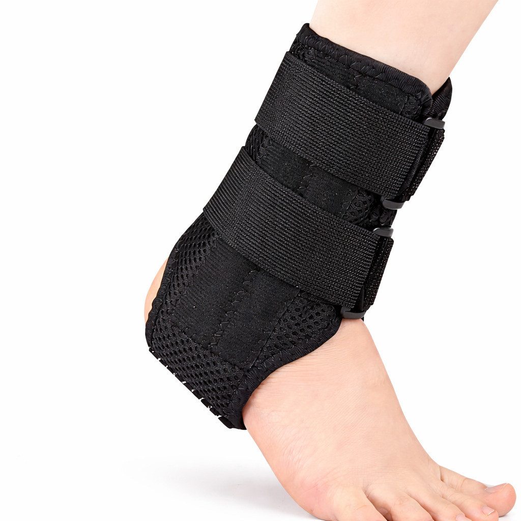 COOL-i ® Sprunggelenkbandage Knöchelbandage mit Federstreben & Klettverschluss, verstellbare Fußgelenkstütze für Sport & Alltag