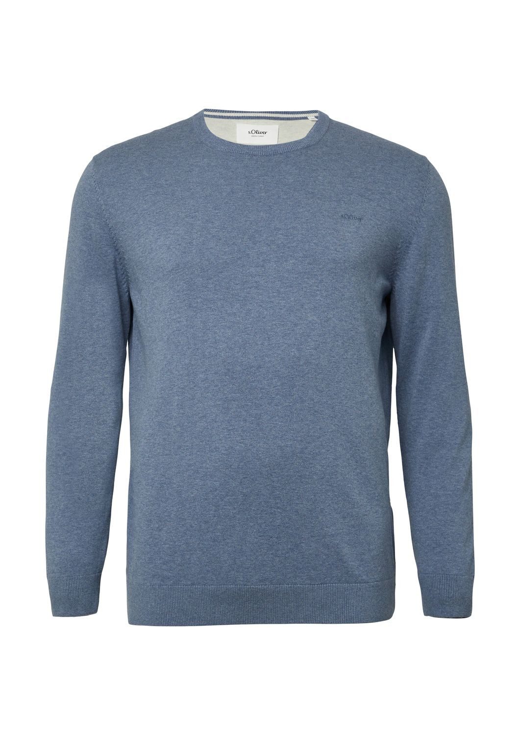 s.Oliver Rundhalspullover Basic (1-tlg) mit gesticktem Logo auf der Brust, günstig online kaufen