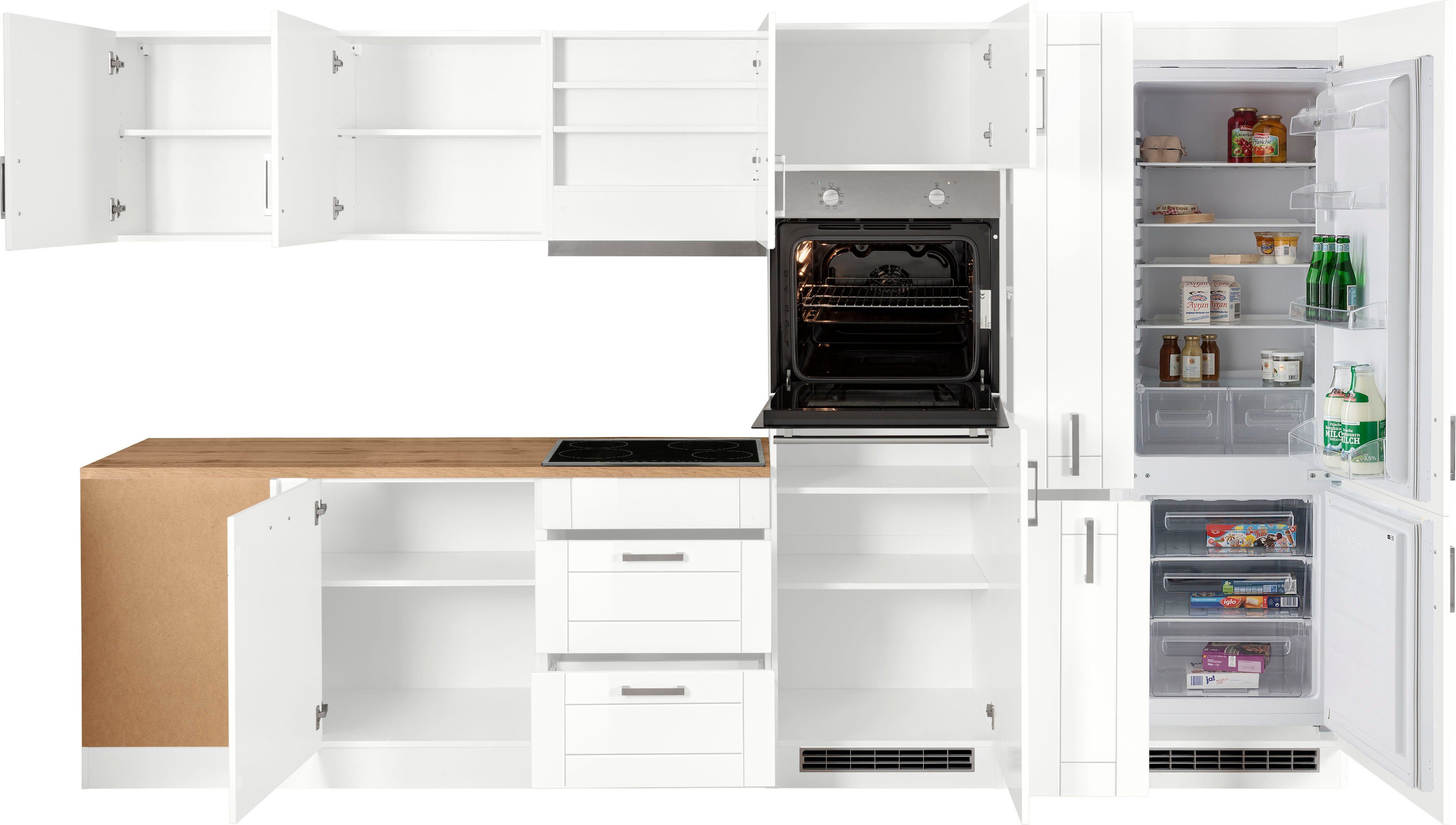 KOCHSTATION Winkelküche KS-Tinnum, mit E-Geräten, Stellbreite 240/330 cm