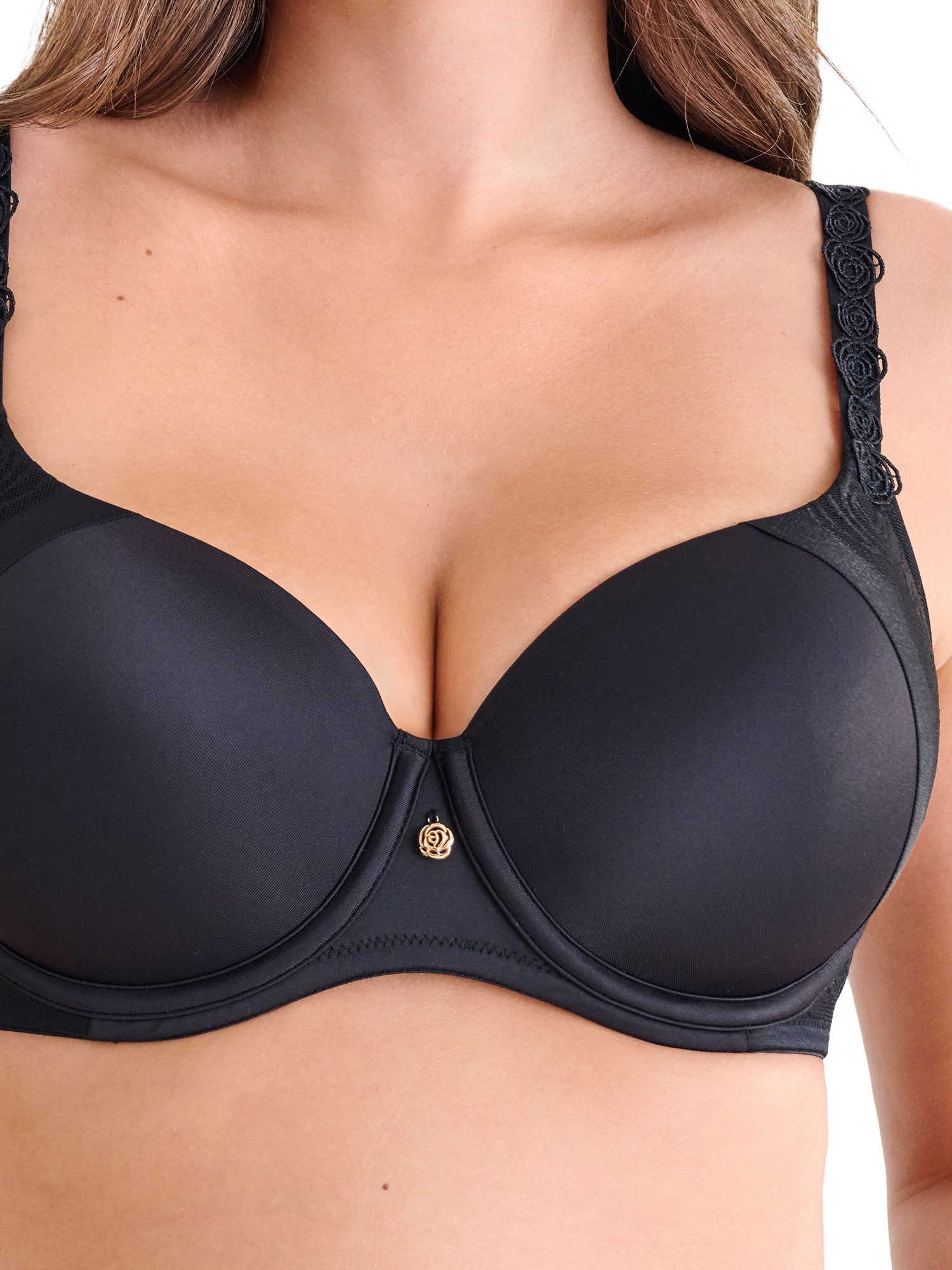 Lisca Schalen-BH Schalen BH Ruby (Stück, 1-tlg) vorgeformte Schalen-Cups, Spitze mit Rosenmotiv