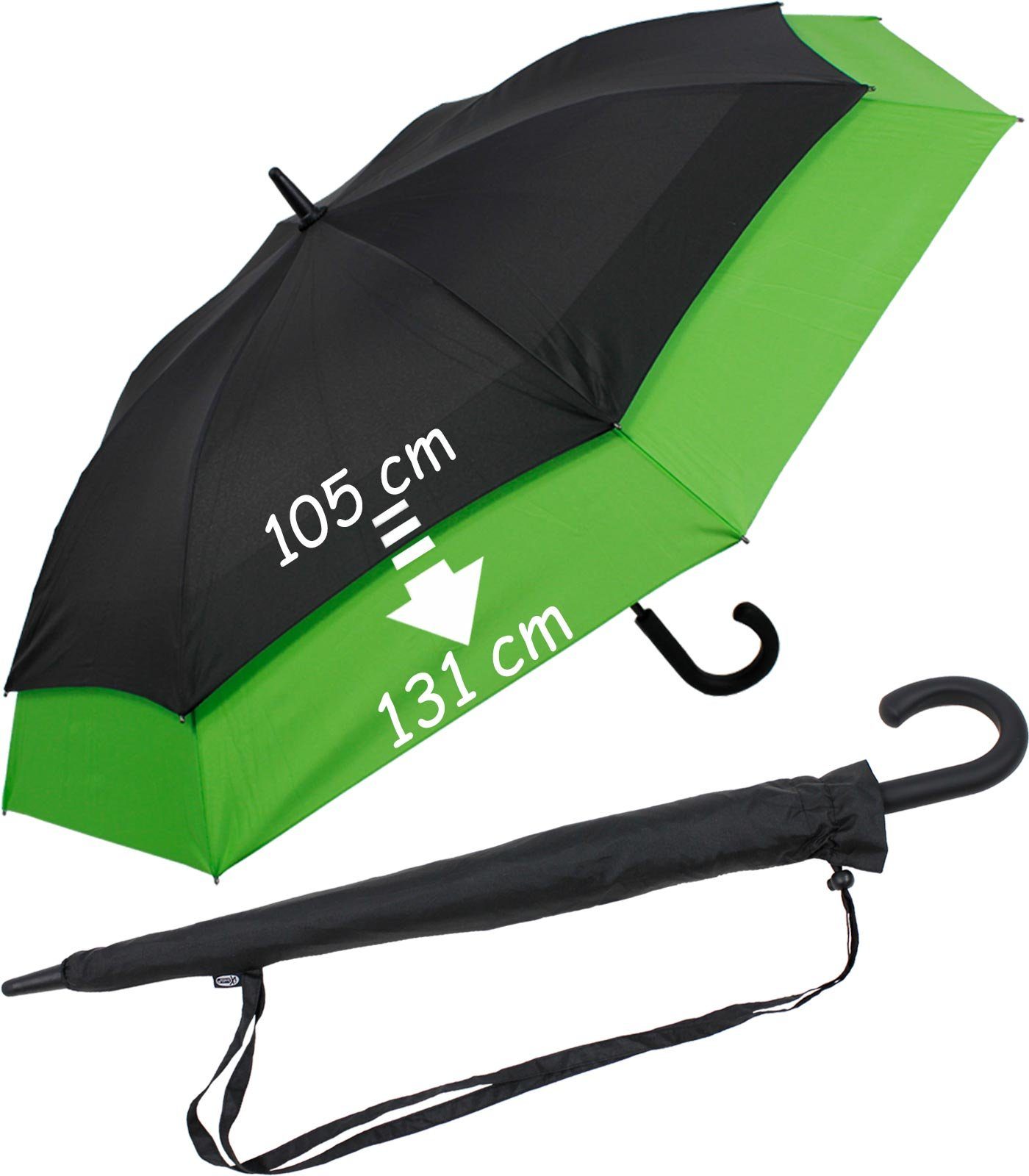 iX-brella Langregenschirm Move to XXL - expandierender Schirm mit Automatik, zweifarbig schwarz-grün