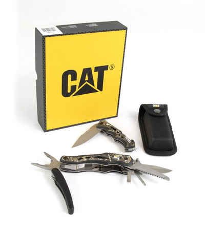 CATERPILLAR Taschenmesser CAT Multitool BOX 2er Set mit 10 in 1 Multitool, Gürteltasche, Taschen, (Set), Glasfasergriff, Klappmesser mit Sicherheitshammer