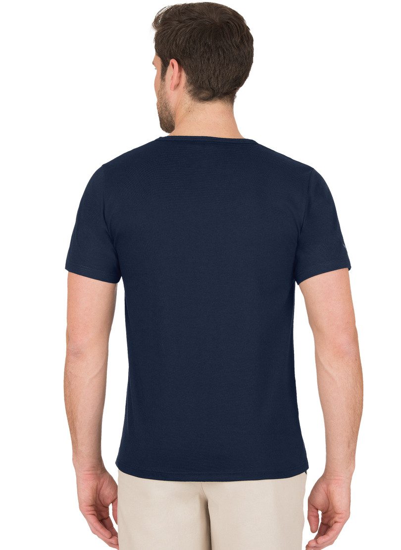 TRIGEMA 100% Bio-Baumwolle (kbA) V-Shirt Trigema T-Shirt navy-C2C aus