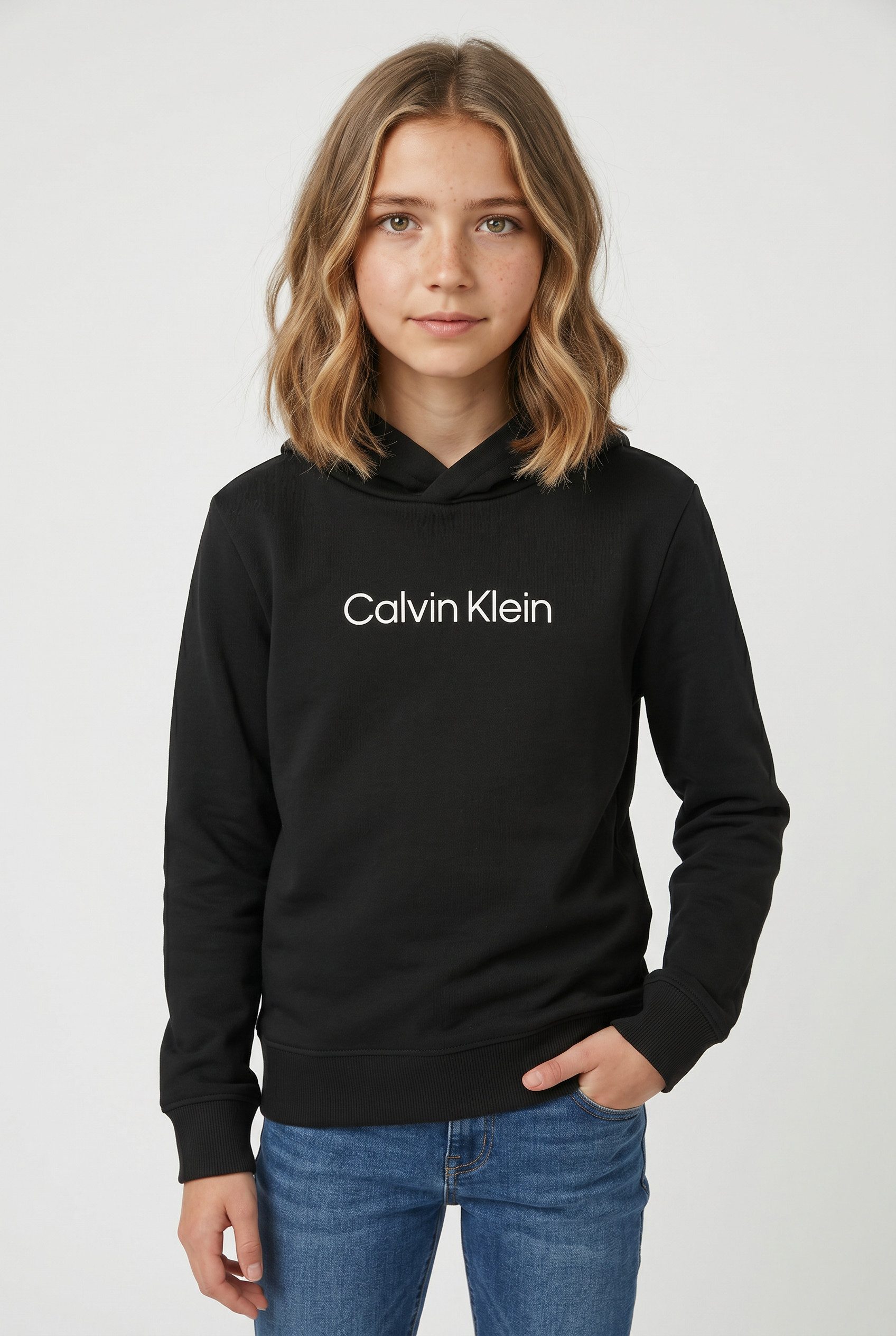 Calvin Klein Jeans Kapuzensweatshirt LOGO REGULAR TERRY HOODIE Regular fit, Logoschriftzug