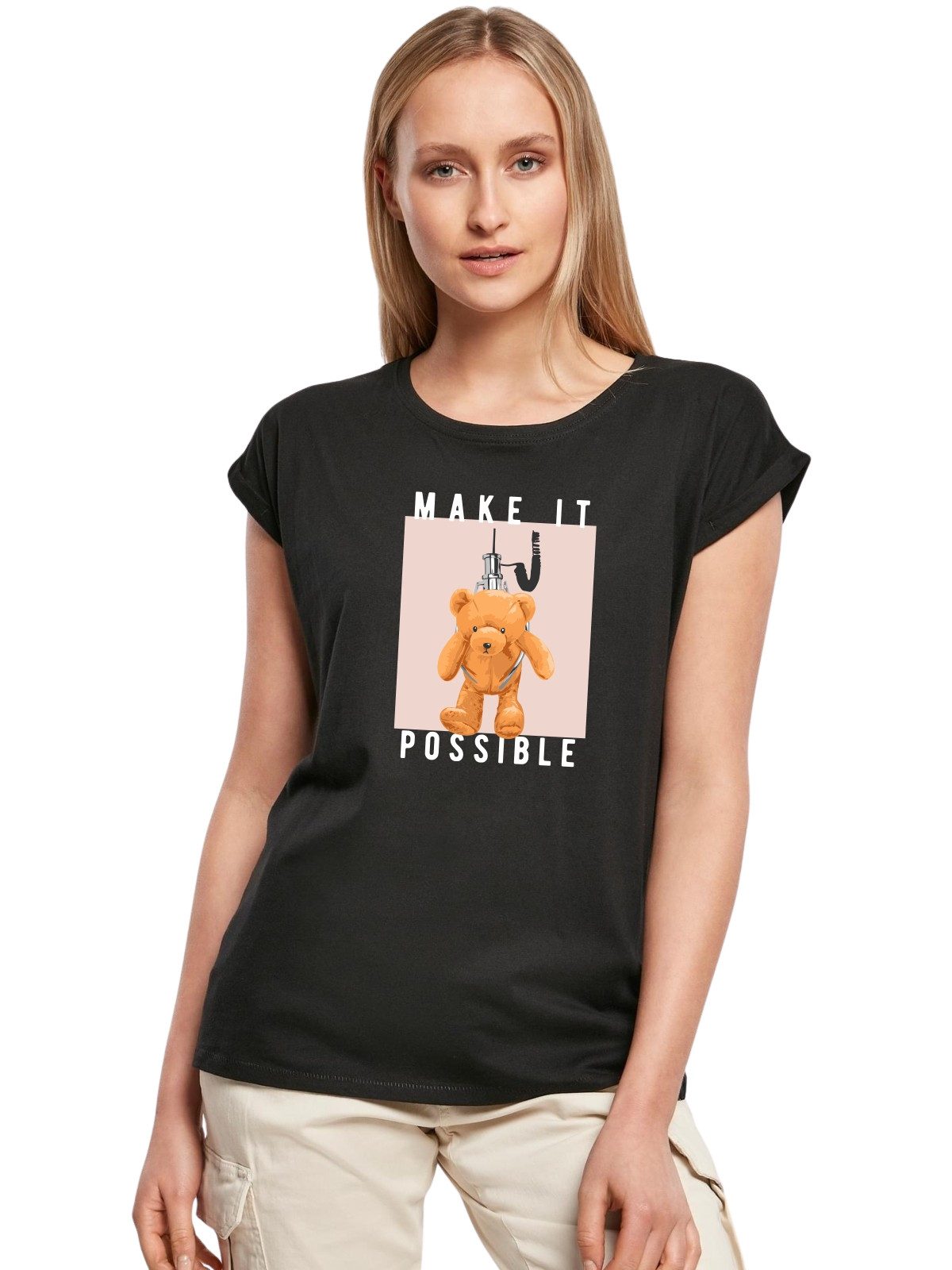 Be Famous Print-Shirt Classic Roll Up D-TEDPOS (1-tlg., keine)