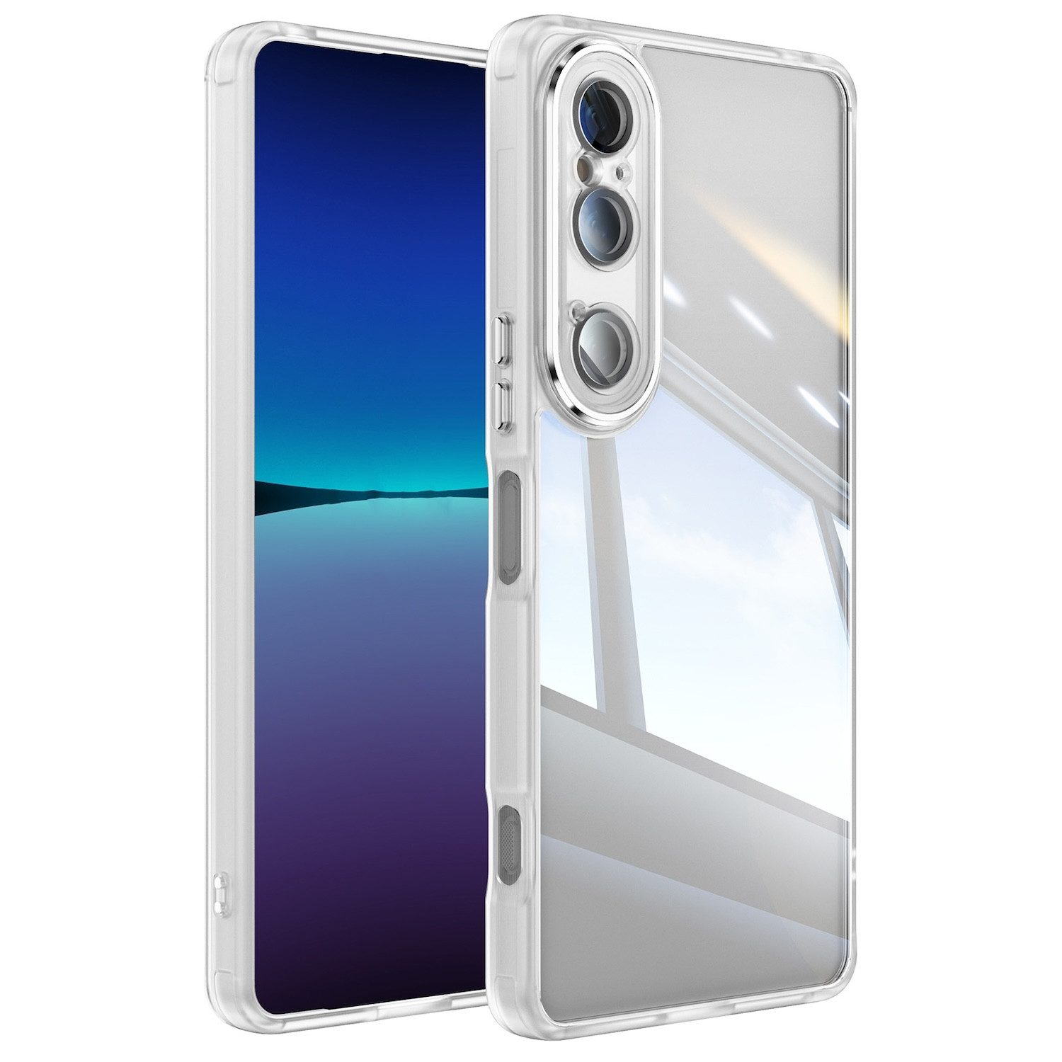 Wigento Handyhülle Für Sony Xperia 1 VI Armor Hybrid Acryl TPU Schock Hülle Transparent