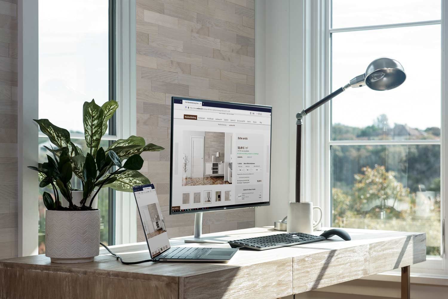 wodewa GmbH 3D Wandpaneel Vollholz - Serie 400 -, BxL: 8x40 cm, 0,03 qm, (Set, 32-tlg., 1 m) 3D-Optik, Selbstklebend