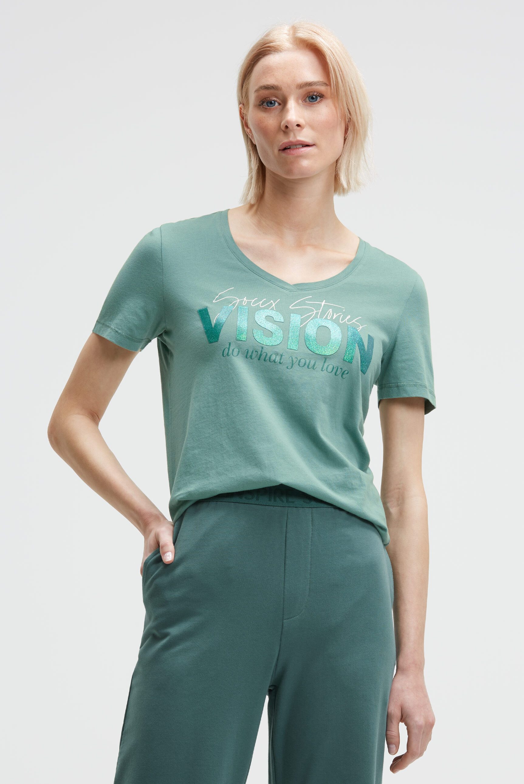SOCCX V-Shirt aus Baumwolle günstig online kaufen