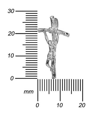 JEVELION Kreuzkette Kruzifix Anhänger Silber - Made in Germany (Silberkreuz, für Damen und Herren), Mit Silberkette 925 - Länge wählbar 36 - 70 cm oder ohne Kette.