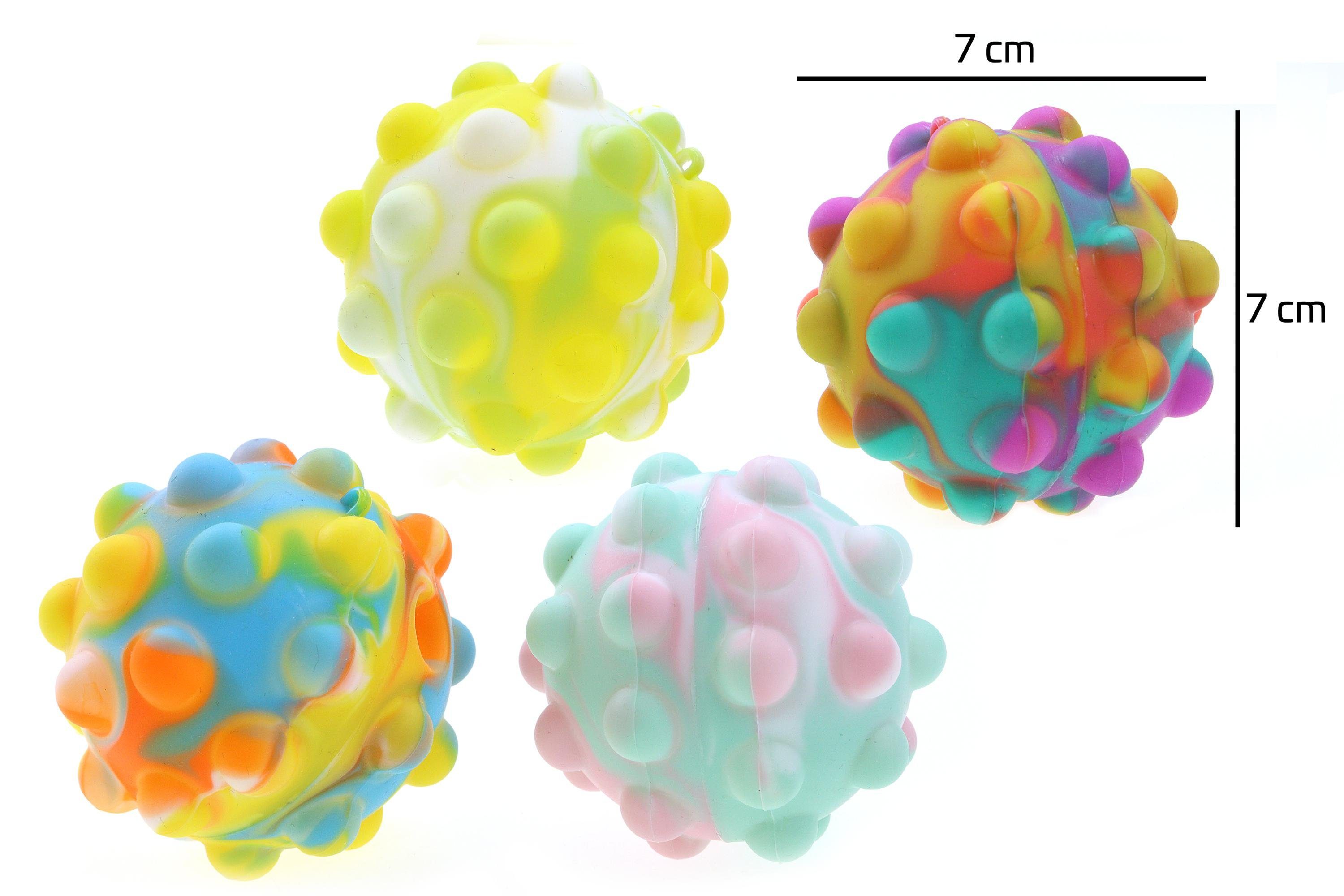 ELLUG Spielball 4er Set Pop it Ball in Farben Ø7cm, Antistressball Spielzeug