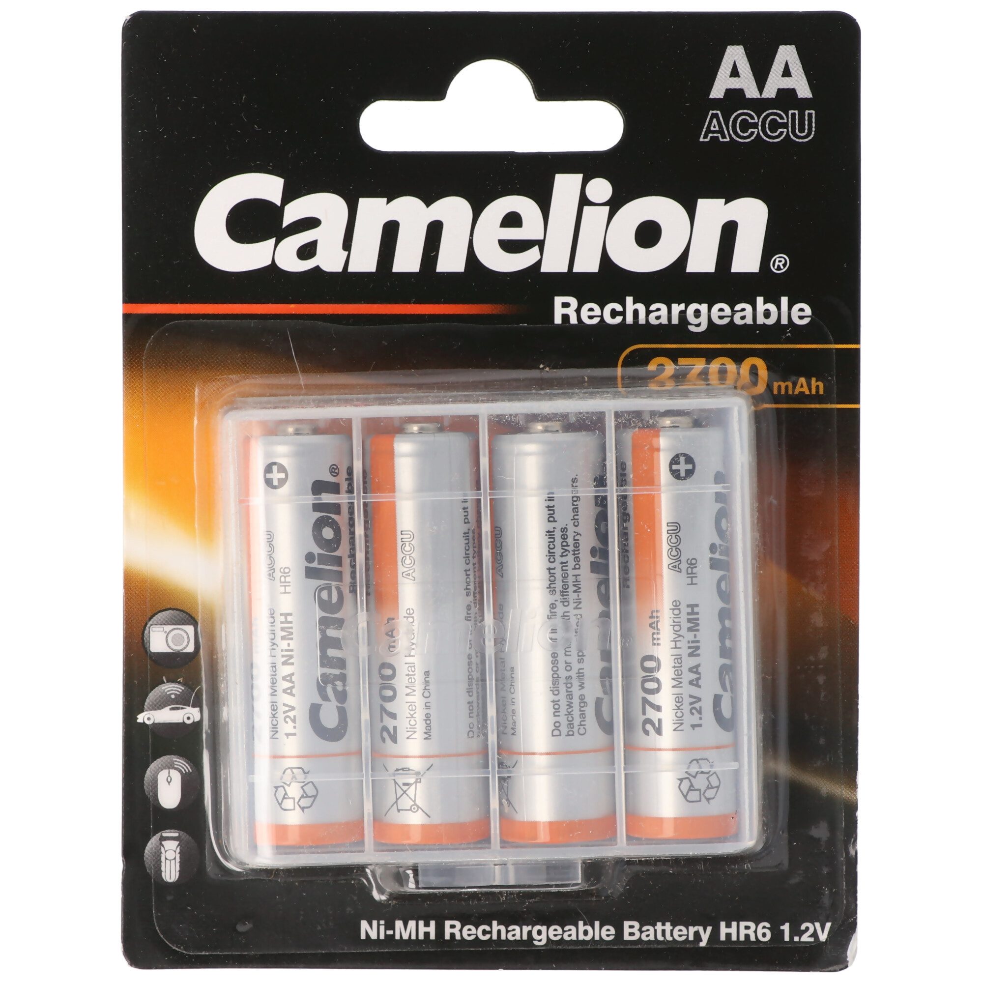 Camelion AA, Mignon LR6, HR6, NiMH Akku mit bis zu 2700mAh in 4er Blisterverpa Akku 2700 mAh (1,2 V)