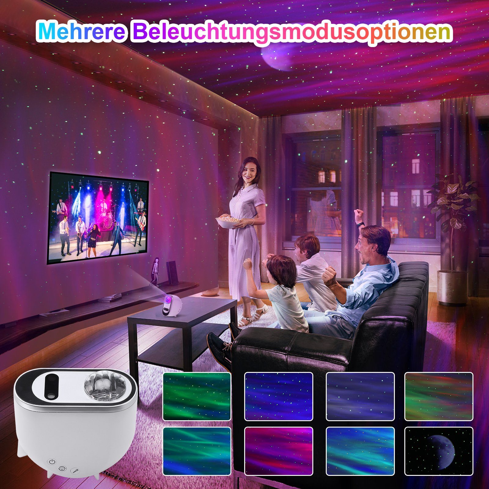 Sternenhimmel Projektor Projector Kinder, LED Projector XERSEK LED mit Farbwechsler, LED musik,Galaxy Weiß Nachtlicht