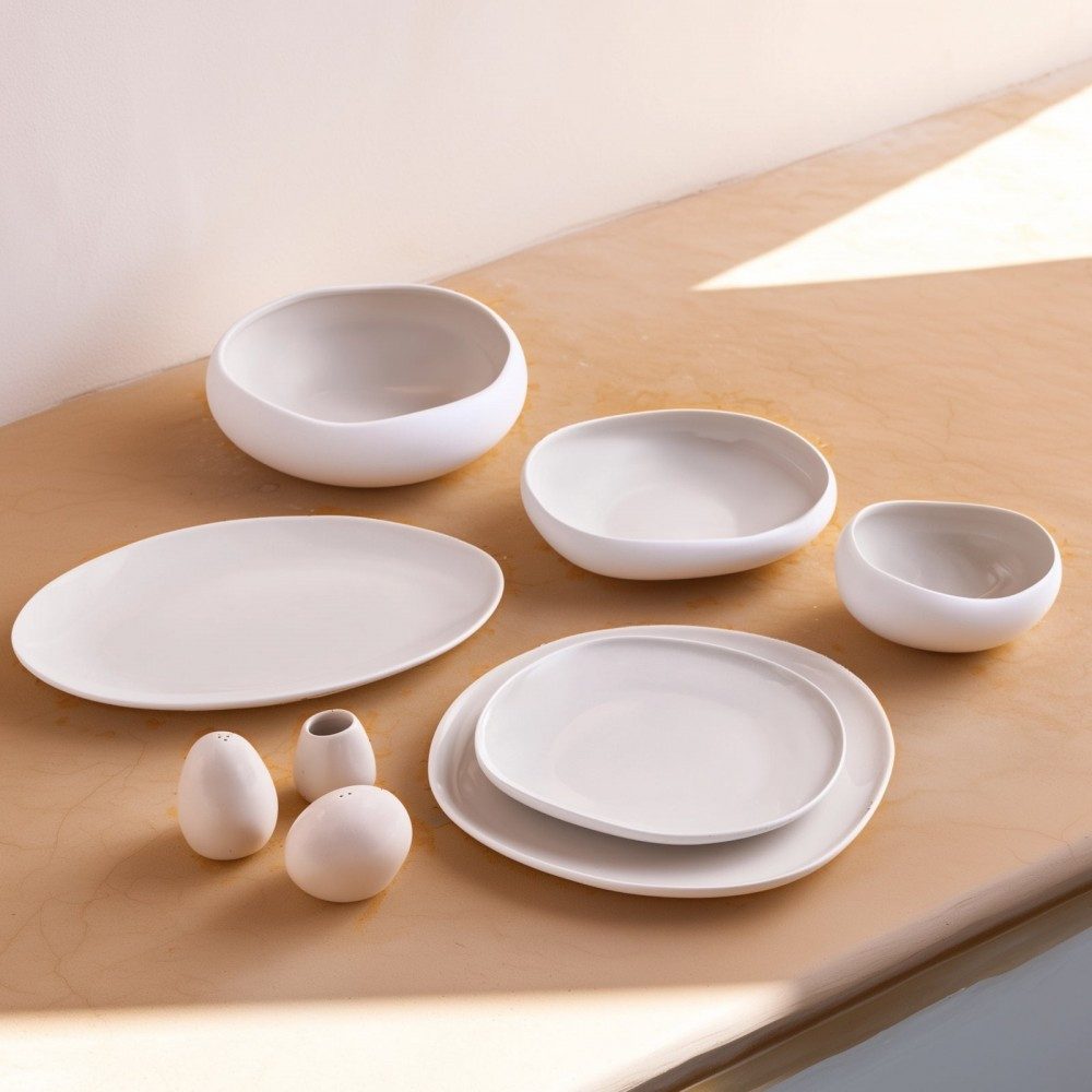 Karaca Geschirr-Set Karaca Earth Collection Cupid Tafelservice 55-tlg. für 12 Personen, 12 Personen, Steinzeug