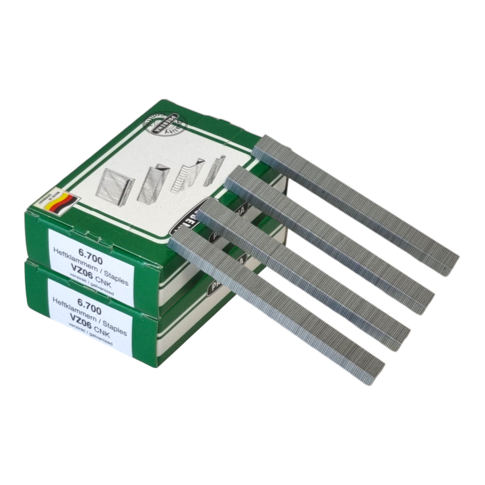 Prebena Krampen 2x VZ06CNK Heftklammer 10,5 x 6 mm Typ VZ 13400 Stück Stahl verzinkt